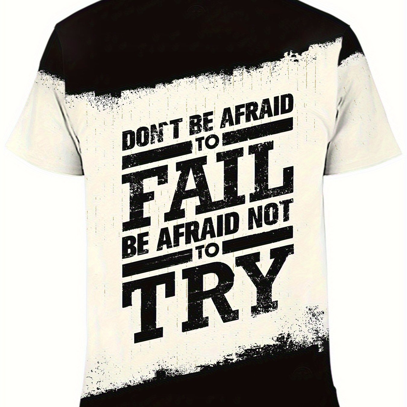 TEMU Men's Motivational Short Sleeve T-shirt With "don't Be To , Be Not To Try" Quote - Casual Round Neck Tee, Comfortable Regular Fit, Inspirational