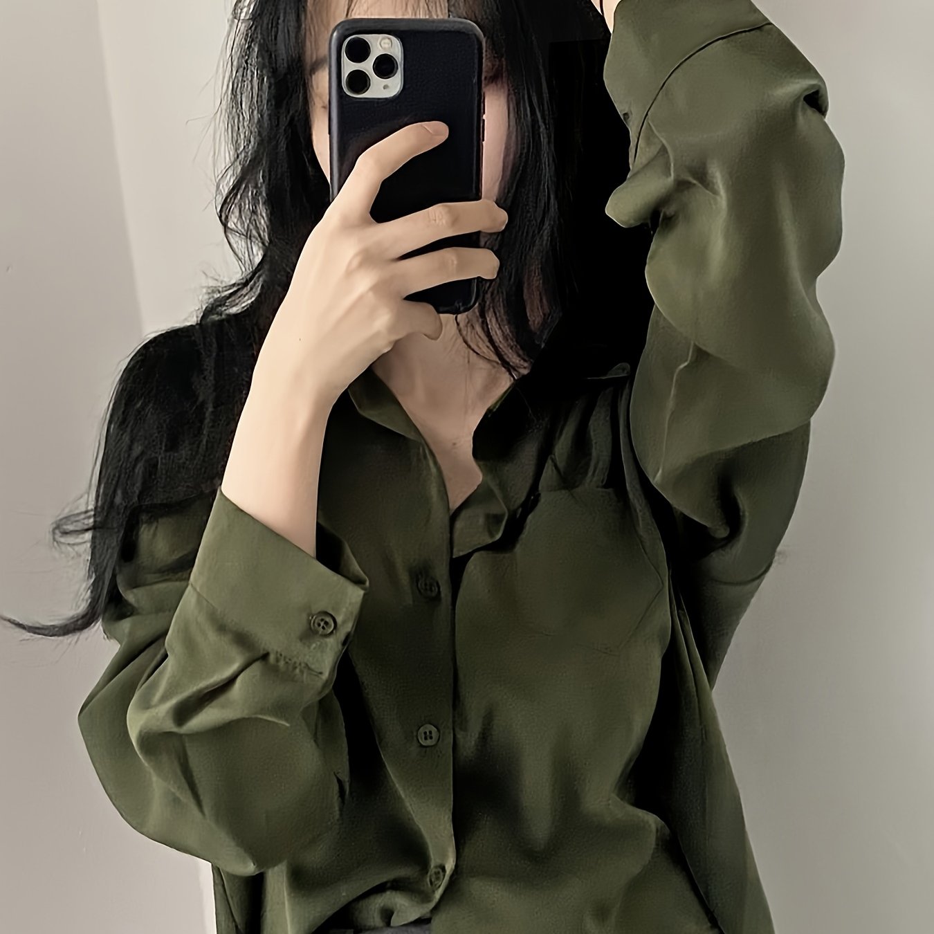 TEMU Chemise à revers rétro , mode, design polyvalent, niche, haut court à un bouton pour femmes