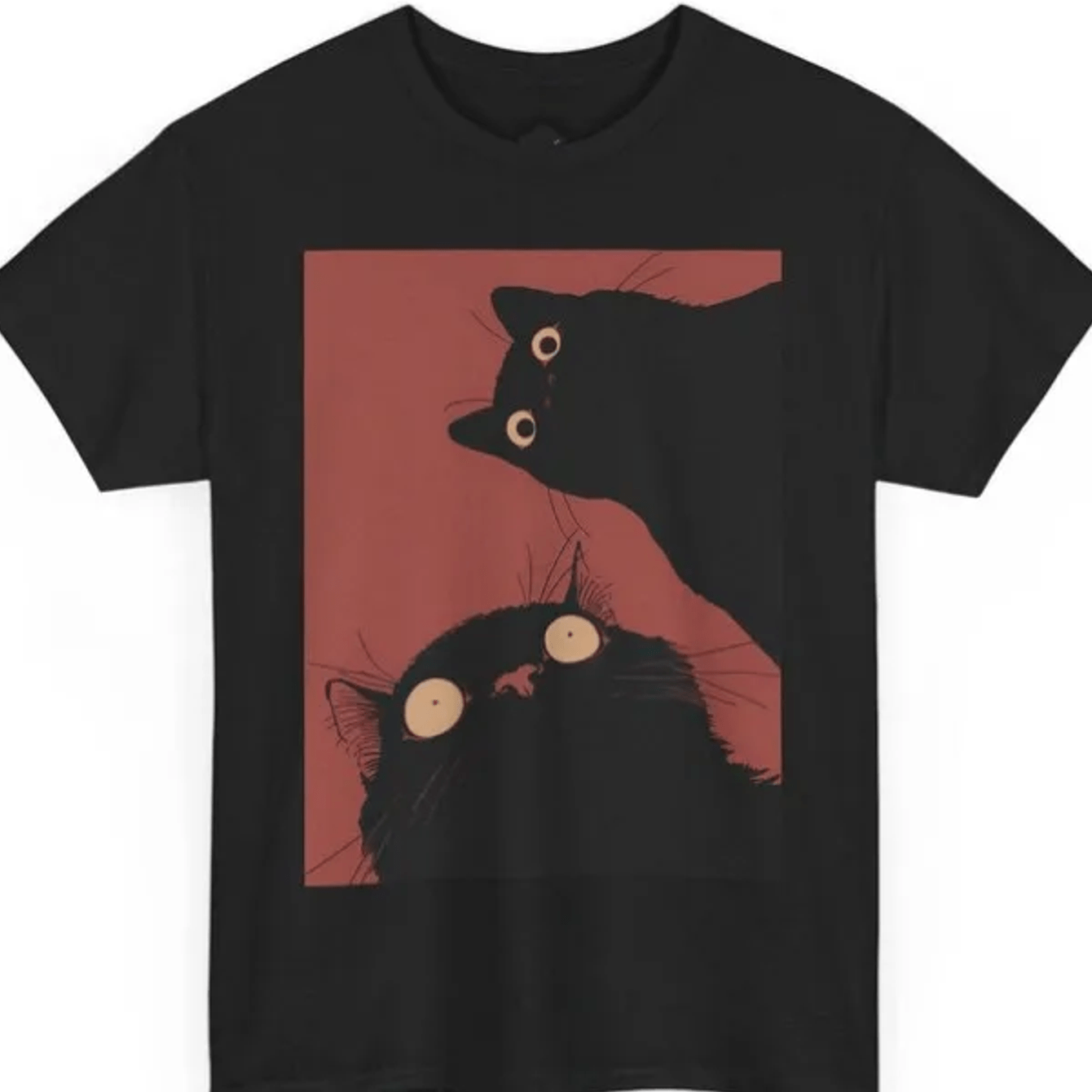 Plus Size Funny Black Cat T-shirt Cute Cat Meme Cat Short-sleeve Minimalist Graphic Tee Casual Daily Oversized Top Basic Versatile Big And Tall, Plus Size