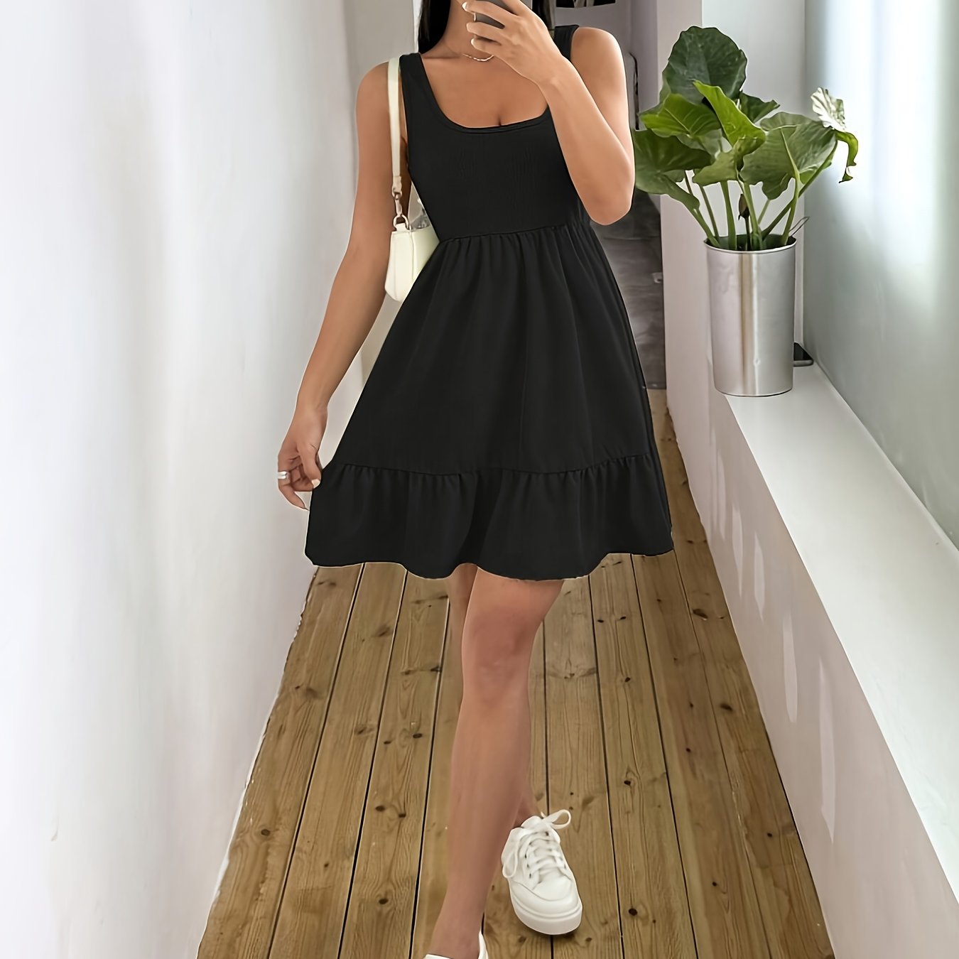 Image of Women' Color Spliced Vest Dress