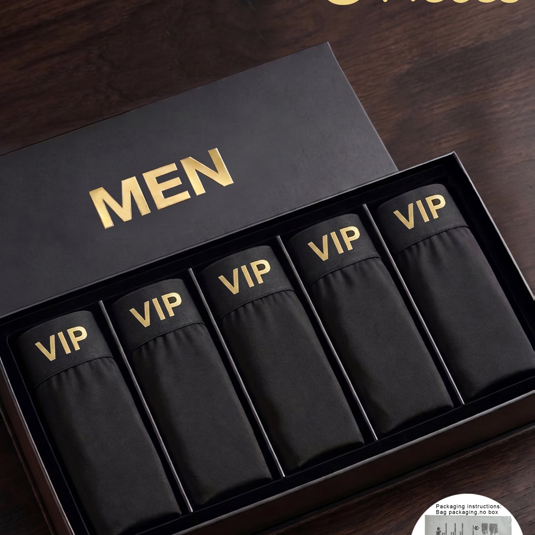 TEMU [brovanic] 5pcs Light Luxury Men&;s Briefs, Light Luxury [vip] Style, Breathable Comfortable Seamless, Casual Or Outdoor Men&;s Briefs,