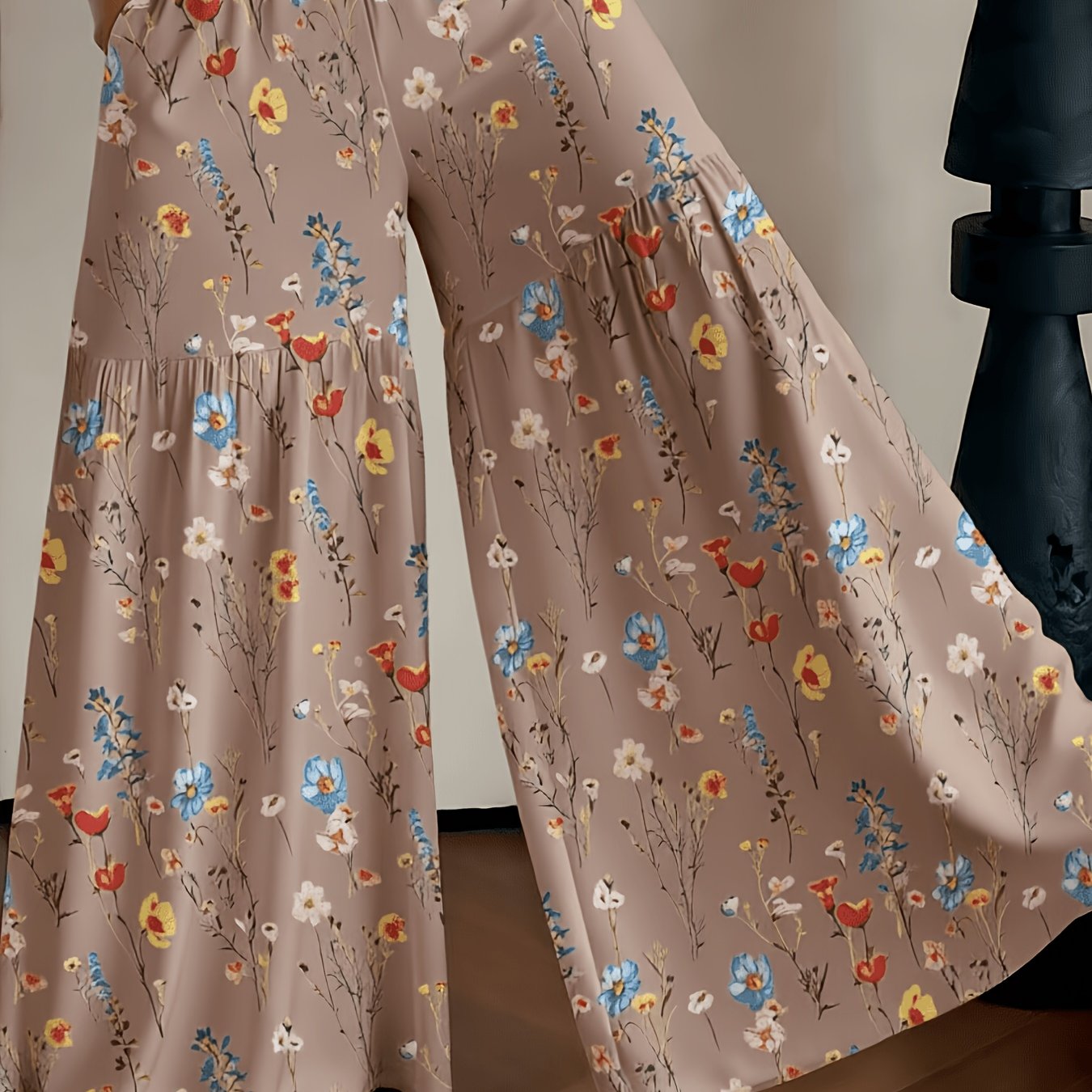 TEMU Women's Lightweight Floral Print Loose Wide-leg Pants