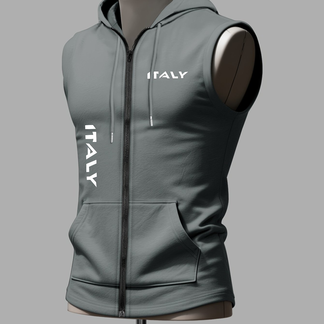 TEMU Gilet con cappuccio trendy Fitness, tessuto elastico, facile da indossare per sport, , multicolore, con cerniera