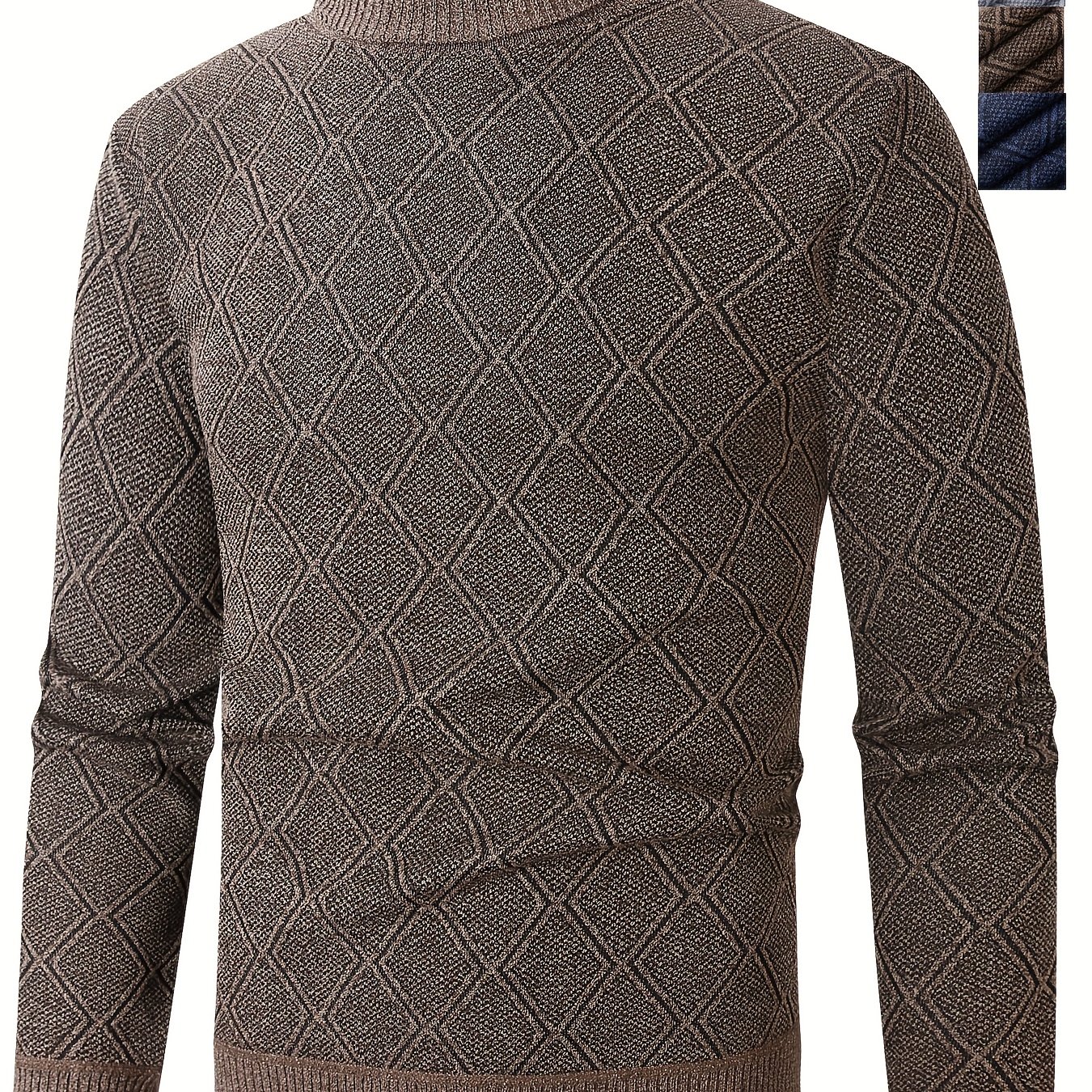 Men' Color Jacquard Turtleneck Sweater