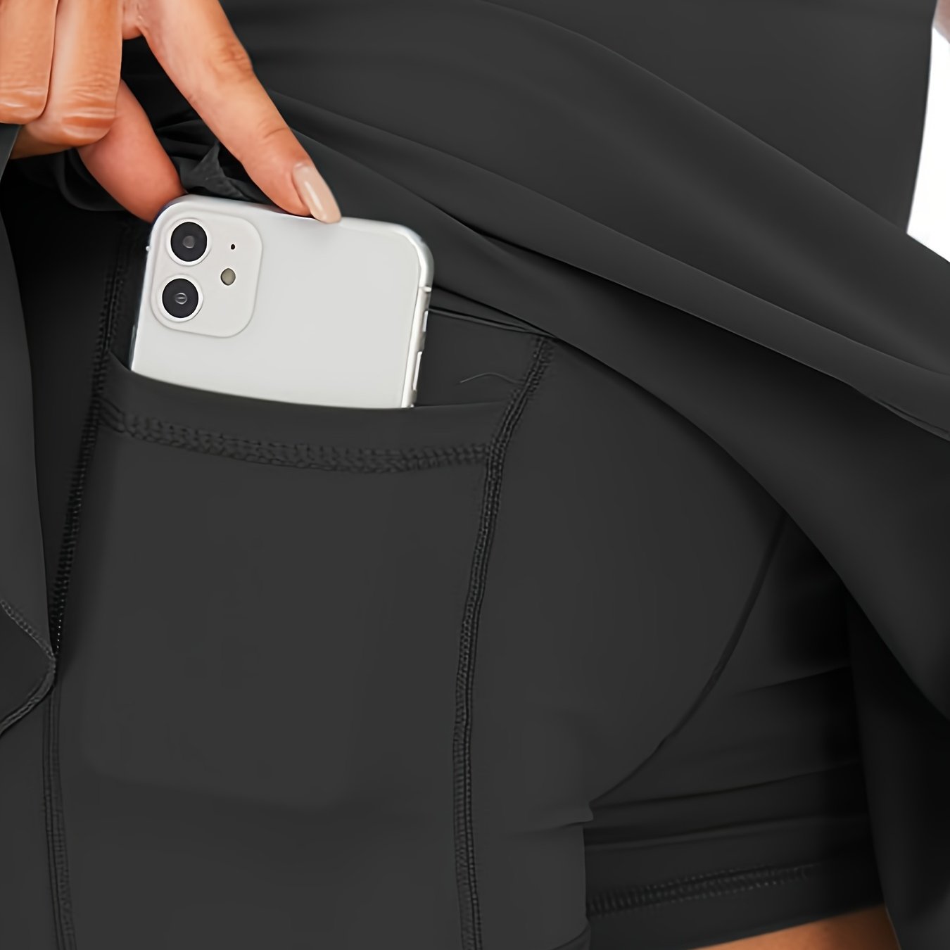 TEMU Women's Tennis Skirt With Pockets, High-waist Golf Short Skirt