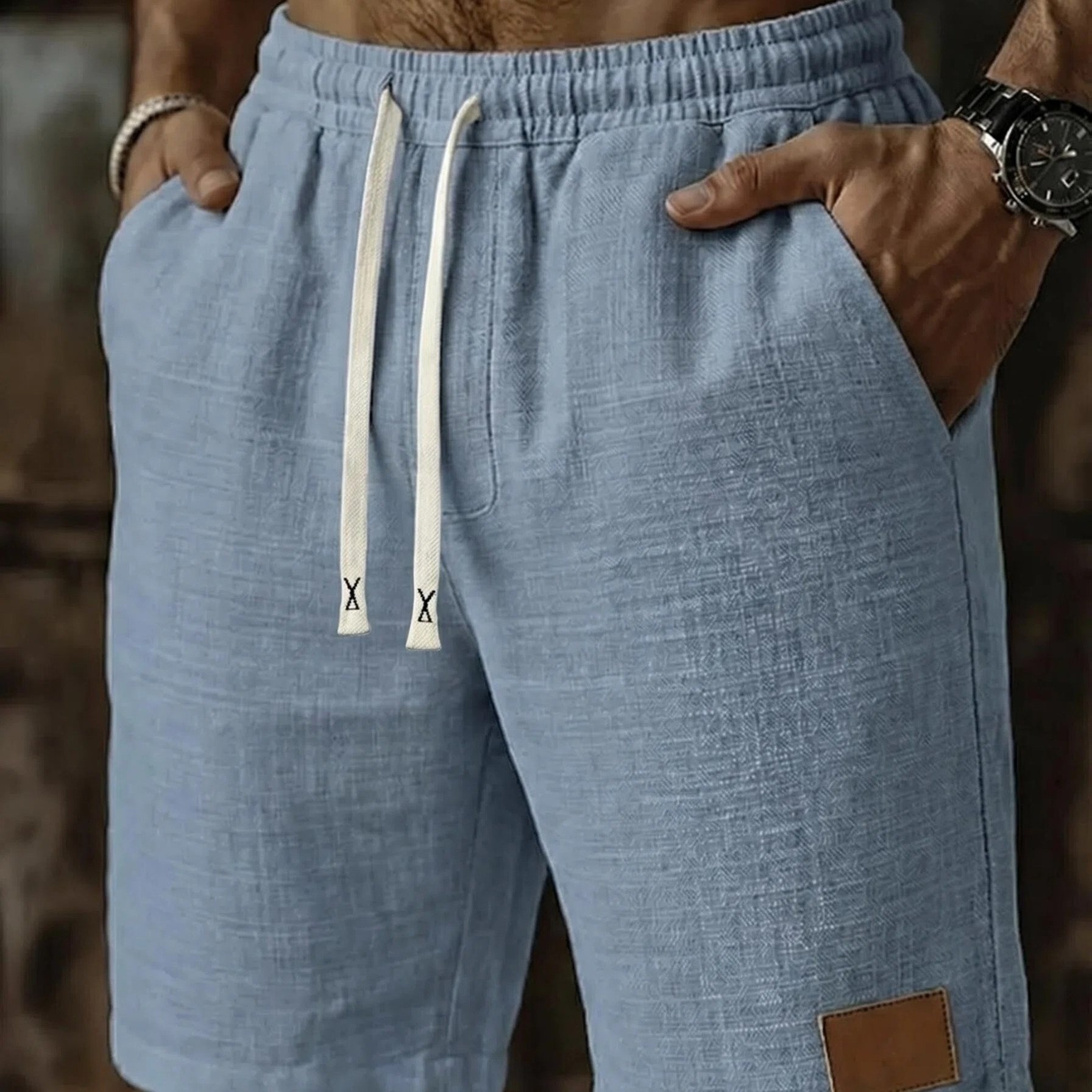 Men's Drawstring Pocket Summer Shorts