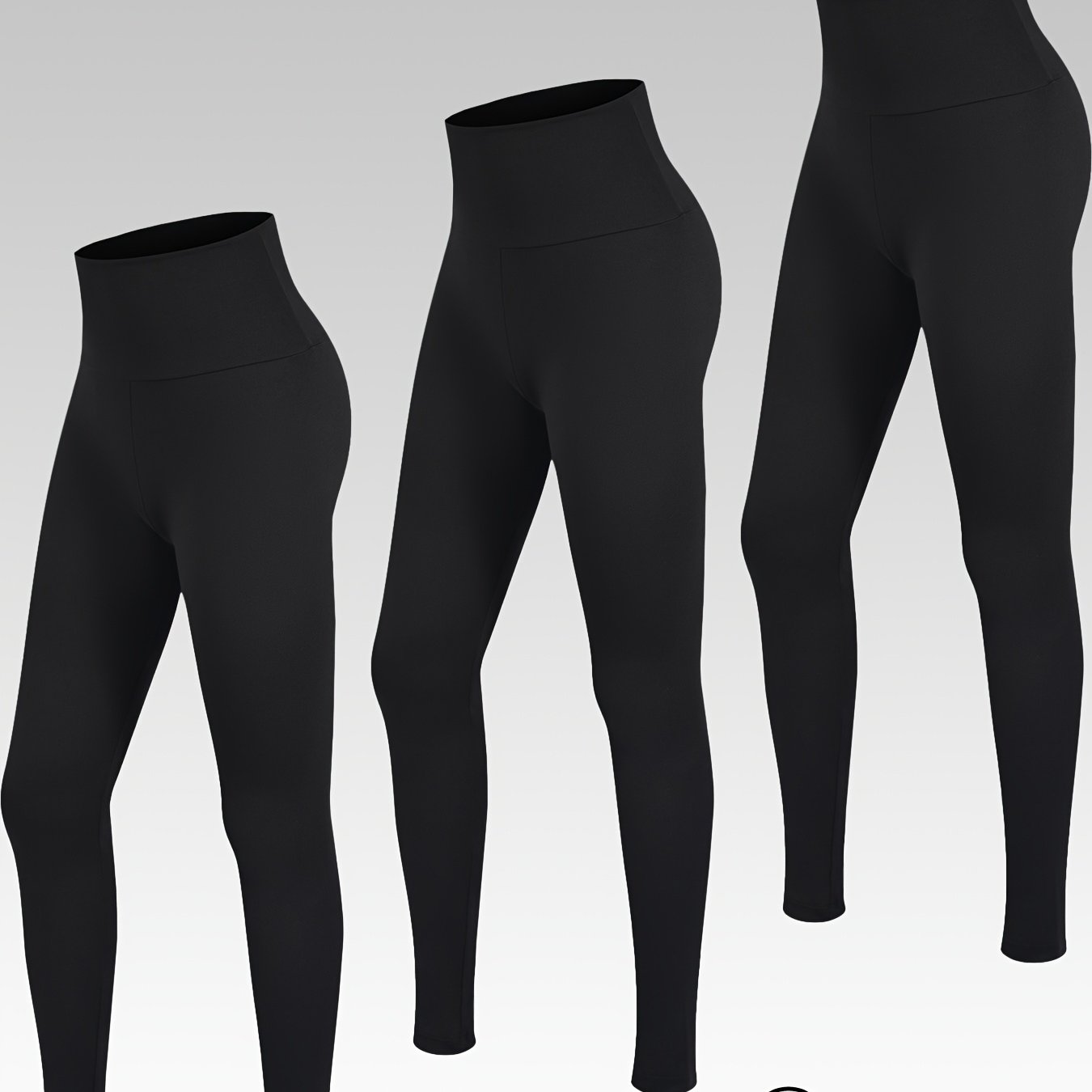 Image of 3 Pack Women' High Waisted Tummy Control Leggings - Full Coverage No Workout Pants, Opaque Tummy Control Underwear Suitable For Yoga, Running, Gym, - Wear, Machine Washable Solid Bottoms