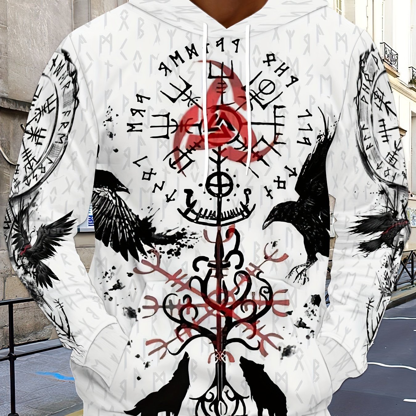 TEMU Men's Long-sleeve Hoodie With A Full-body 3d Printed Design, Casual Streetwear And Sports Fashion, Suitable For Outdoor Activities And Autumn