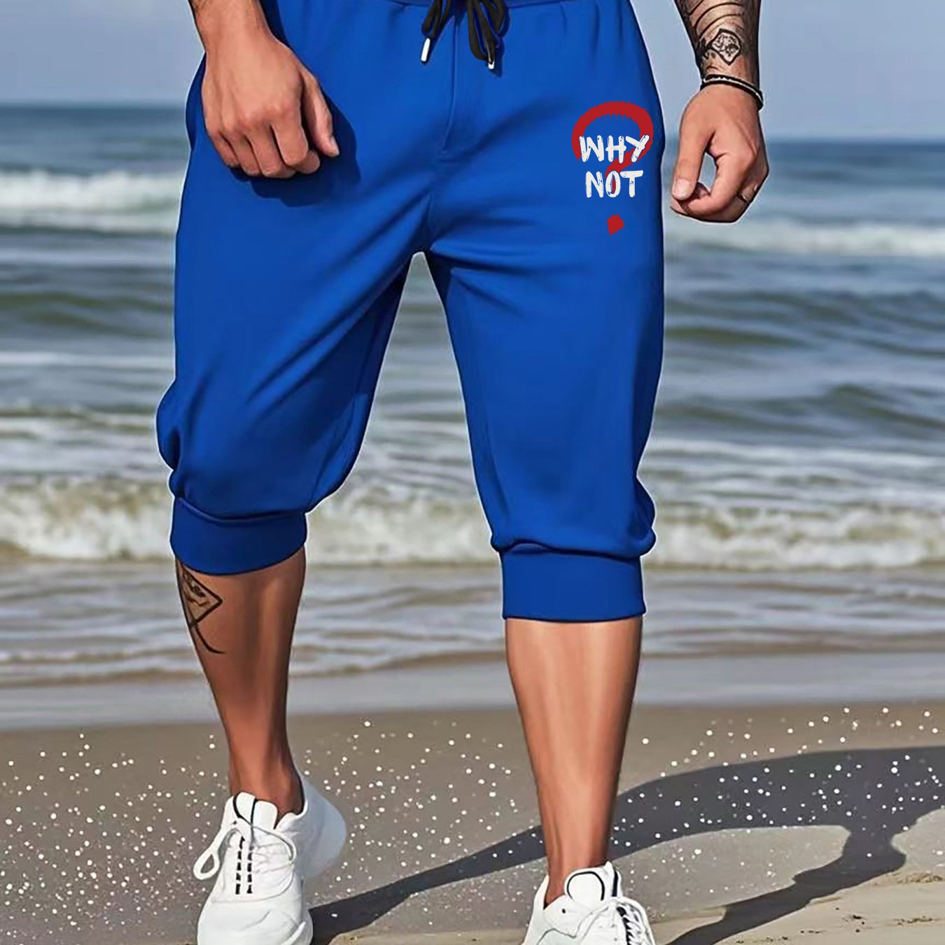TEMU Men's Casual Shorts With Drawstring And Slant Pockets, And Summer Style, Straight-leg Sports Joggers
