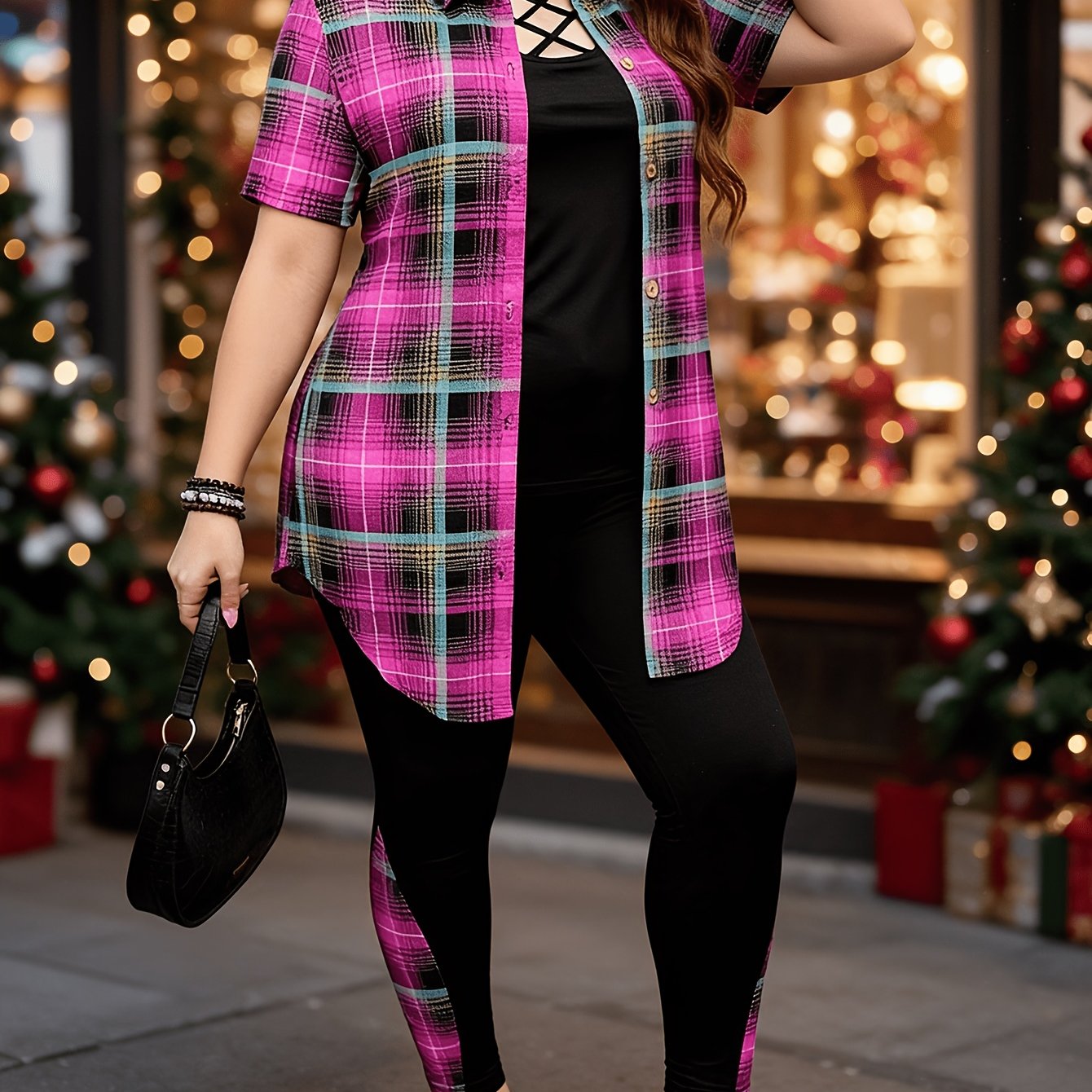 Image of Plus Size - Extended Fashion Printed Plus Size Women's 3pcs Set