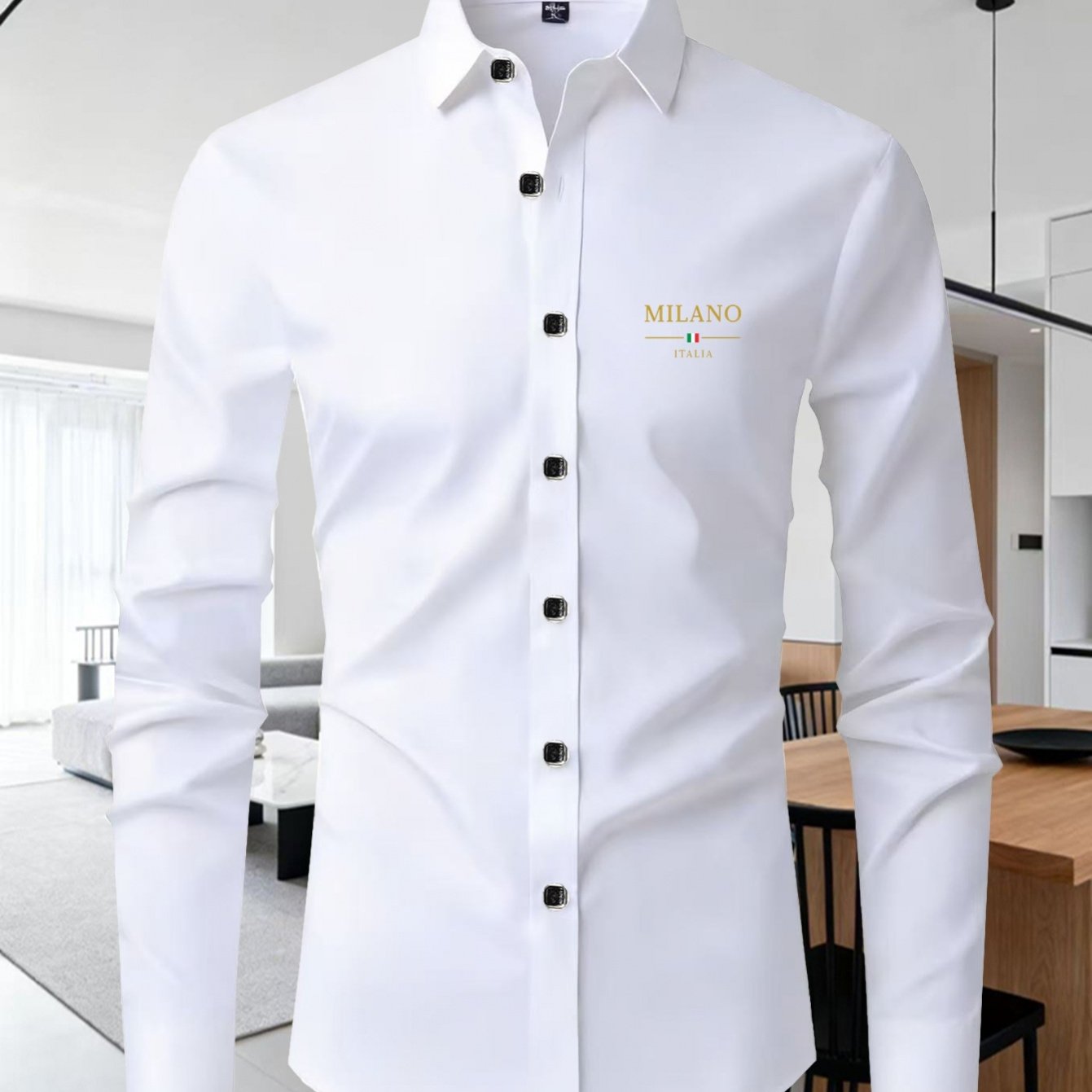 TEMU Men' Long Sleeve Shirt, Letter Print Long Sleeve Shirt, Fashionable Spring Autumn High Quality Long Sleeve Shirt, Button-up Shirt, Casual
