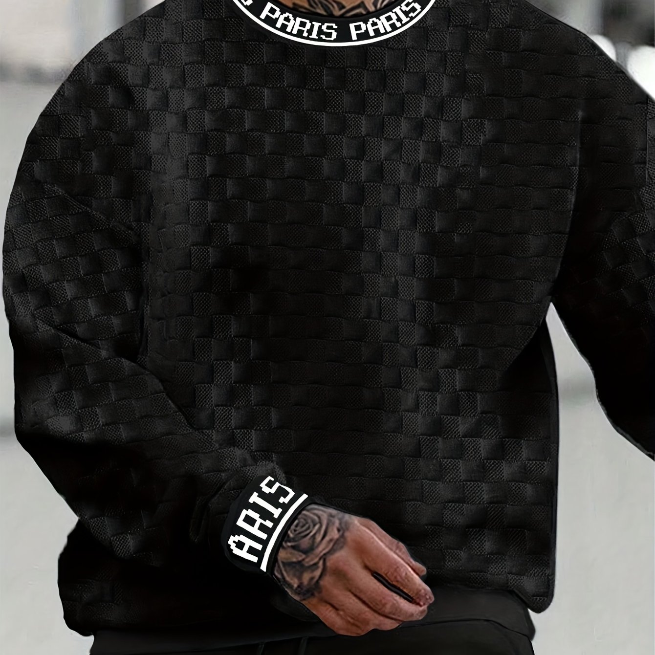 E-shop [Shule Water OBM] Frühling/Herbst Neues Herren-Sweatshirt Rundhalsausschnitt Jacquard Stoff Sport Freizeit Outdoor Langsames Joggen Fitness