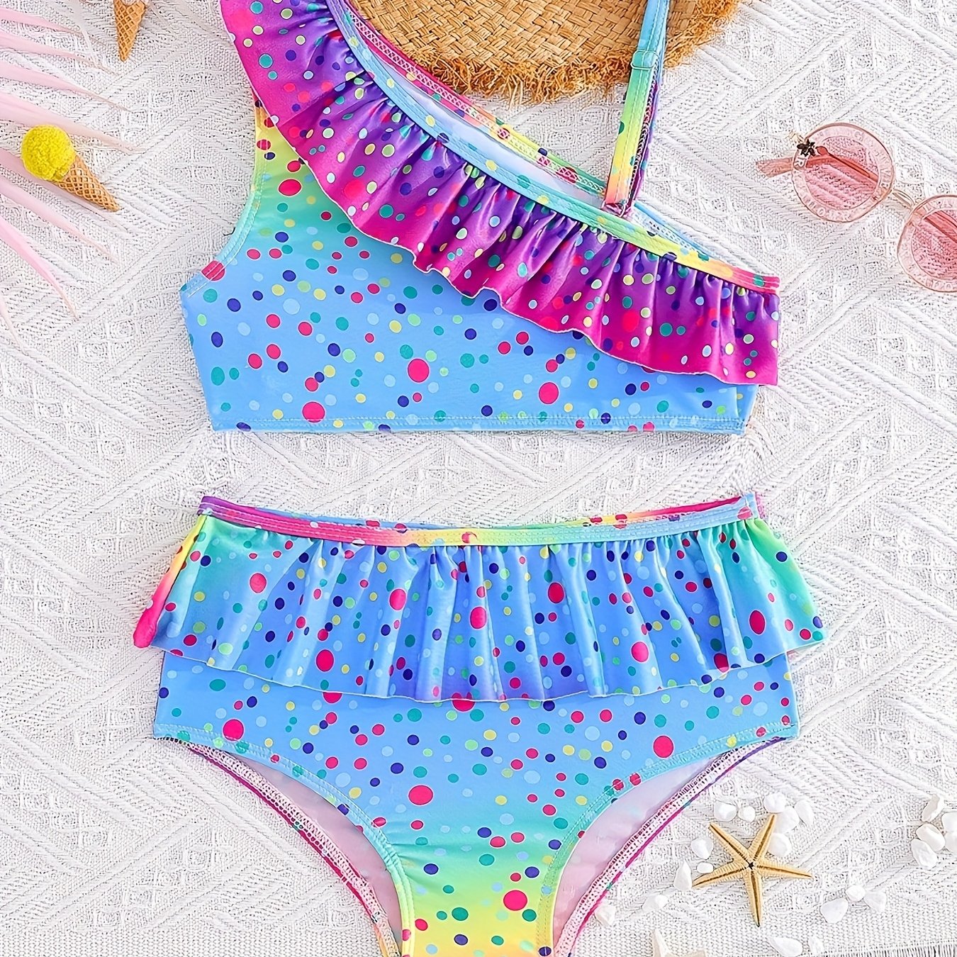 Image of Girls Swimwear Separate-piece Childrens Swimsuits, Summer Swimsuits For Girls Swimming Pool