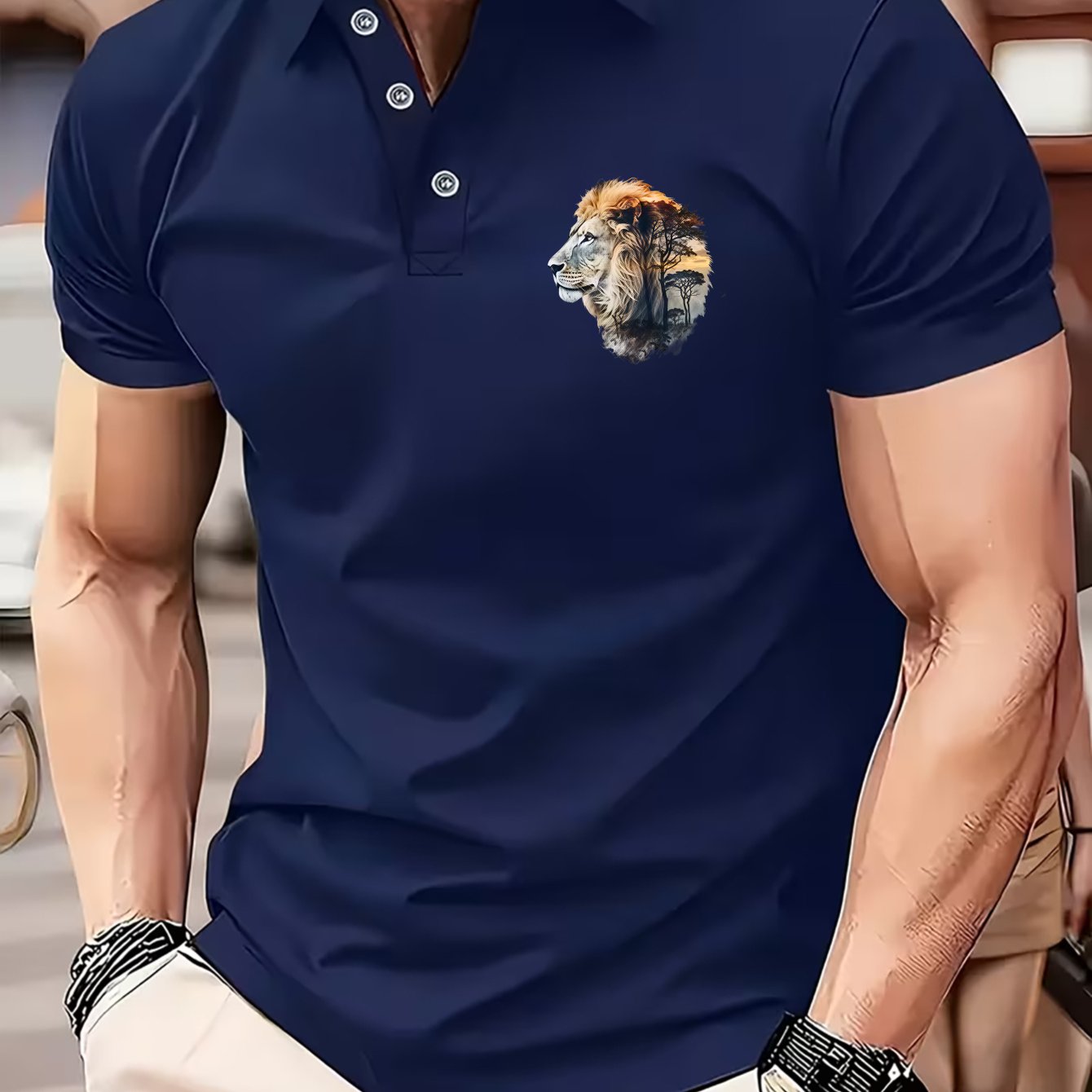 Image of A Shirt Designed With Print Theme Men's High Quality Suitable For Summer Outdoor Activities Gift For Who And Nature