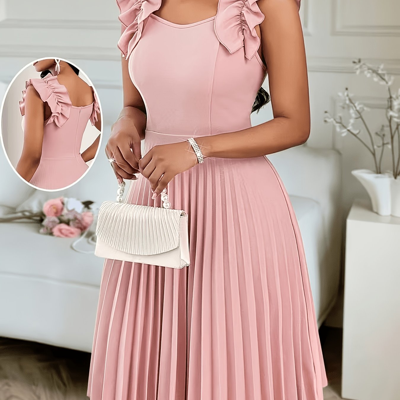 TEMU Pleated Fashion Mini Skirt, Elegant Women's Wear, Pleated Skirt, Suitable For Festive Gatherings, Seasonal Change, Occasions