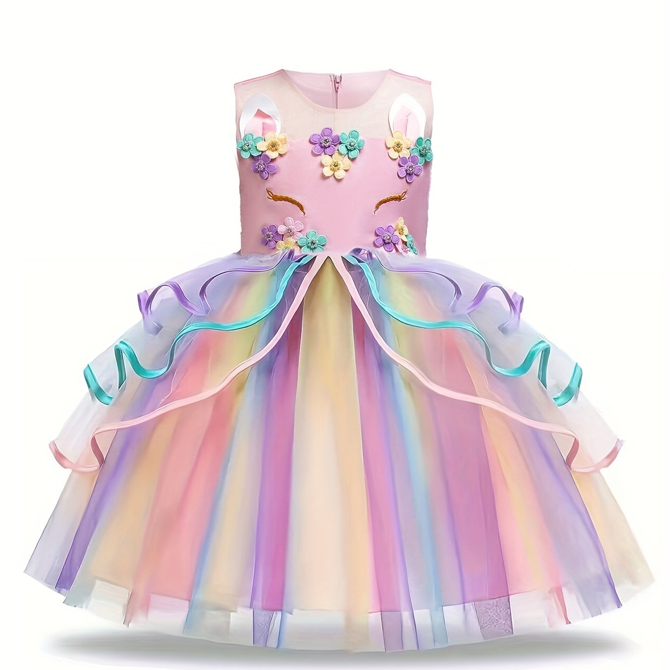 Image of Girls' Fashion Dress, Special Occasion Dress, Colorful Short Dress, Christmas Halloween Outfit