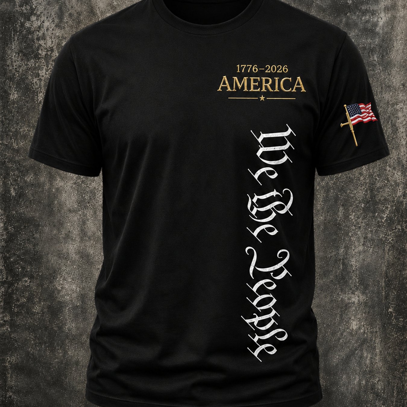 Men's Vintage Cotton Graphic T-shirt, 1pc Shipping, Casual Crew Neck Short Sleeve Tee, Father's Day Gift, Day Patriotic Style, Football Game Party Outfit