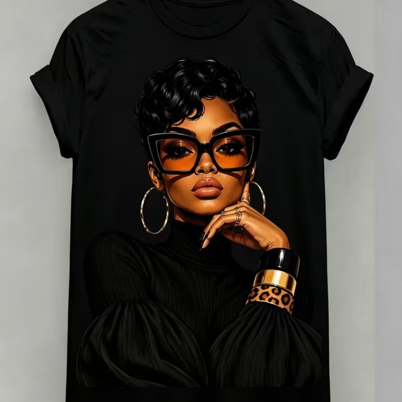 Women's Black Short Sleeve T-shirt With Print - Casual Crew Neck Tee Suitable For - Daily Wear, Machine Washable -, Minimalist Everyday Outfits For Office, & Casual
