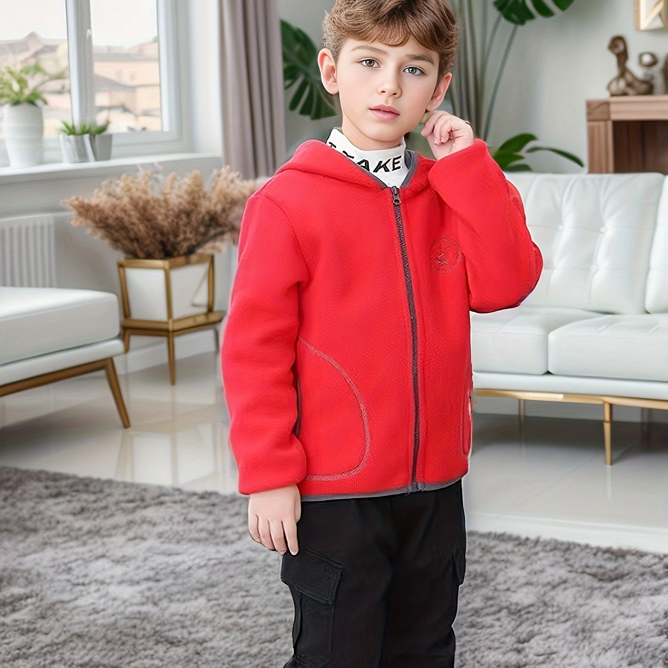 Boys red deals fleece jacket