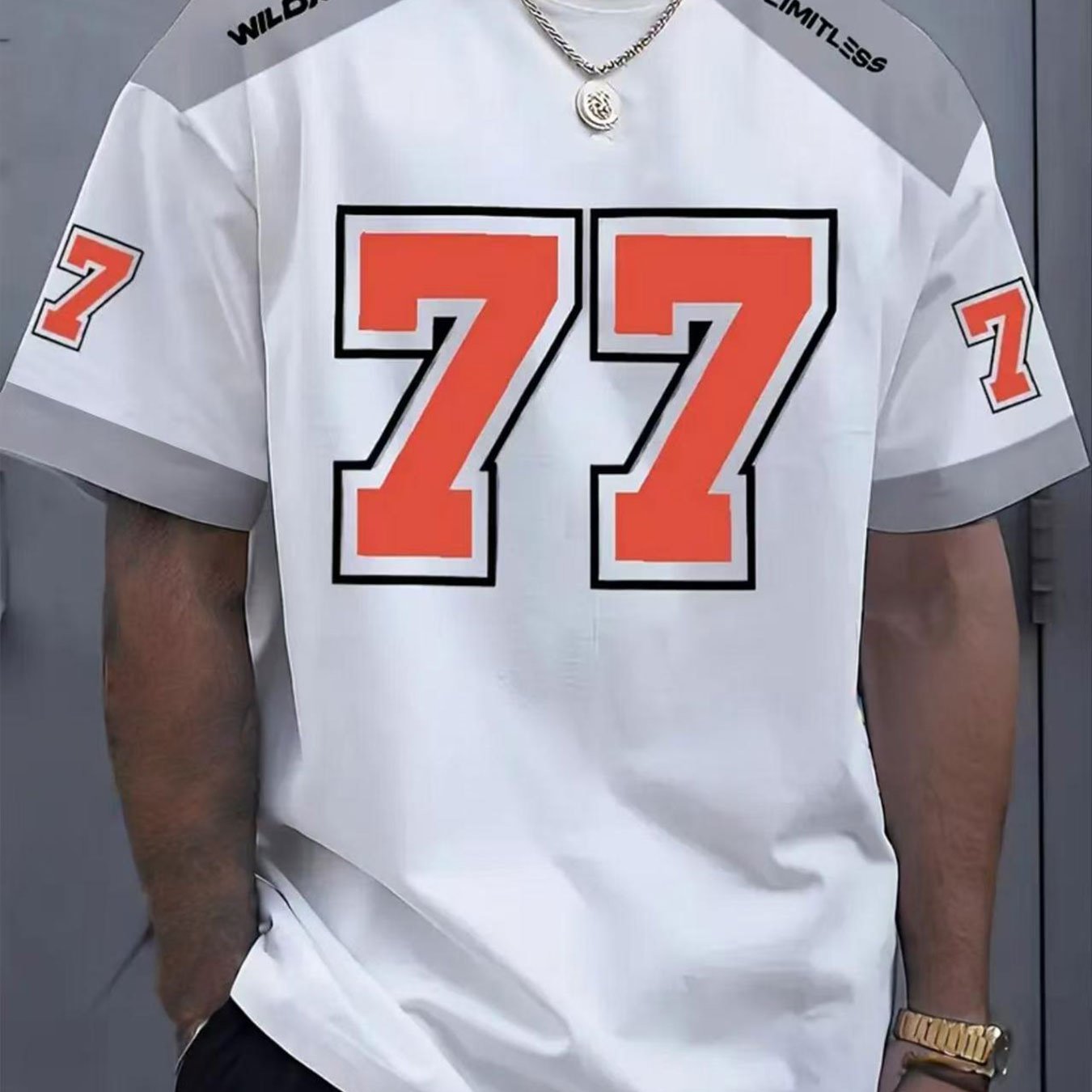 TEMU Men's Summer Casual Sports Short-sleeved T-shirt-77 Size Design, Casual And , Comfortable And Breathable, Suitable For Men's Summer Sports Wear