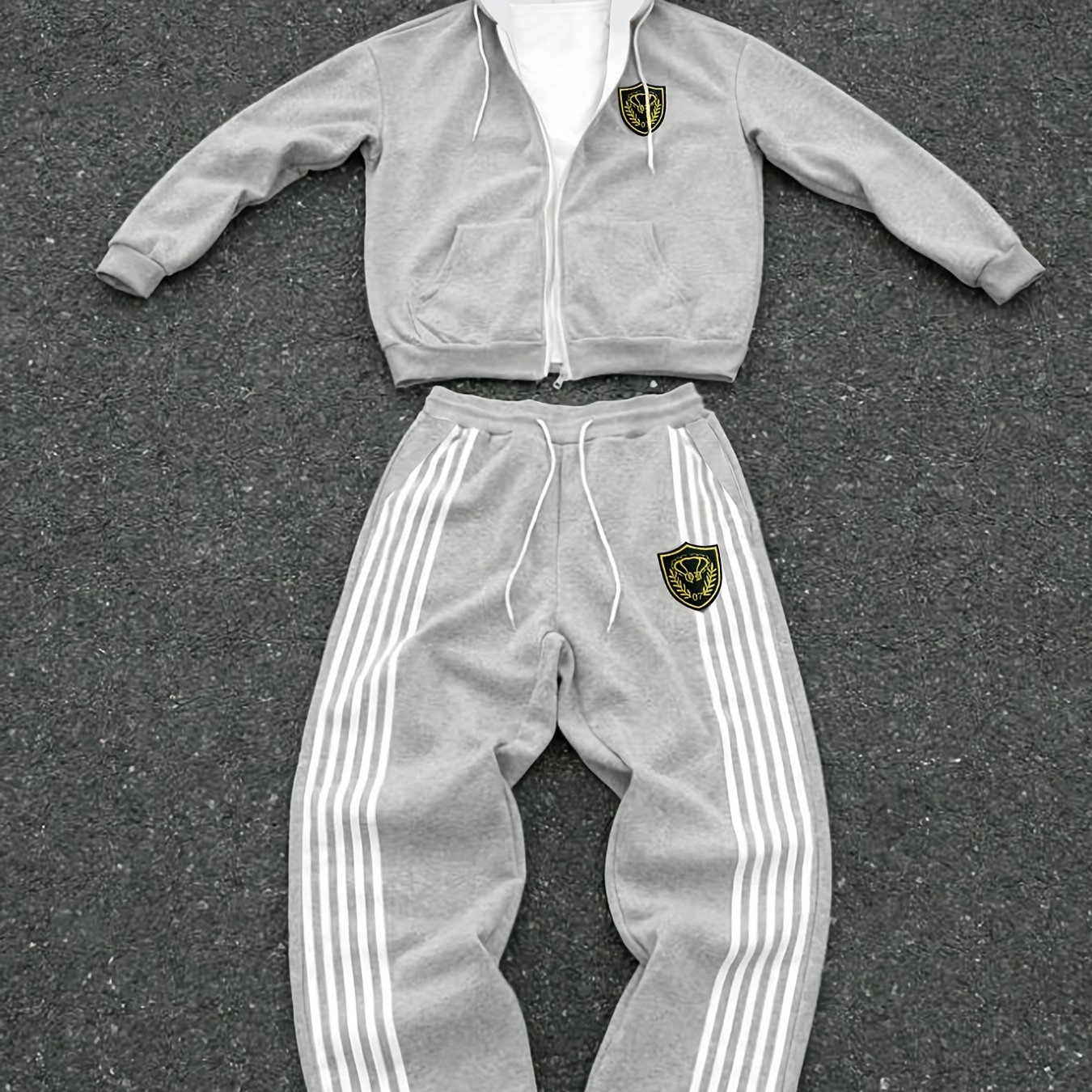 Men's Casual Sports Suit Hooded Sweatshirt And Pants, Winter Clothes For Men