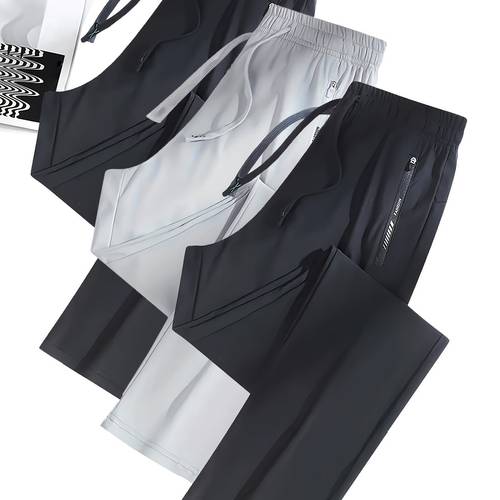 3 pack womens high waist sweatpants with drawstring zipper pockets breathable loose fit activewear for yoga activities solid colors black blue beige yoga pants