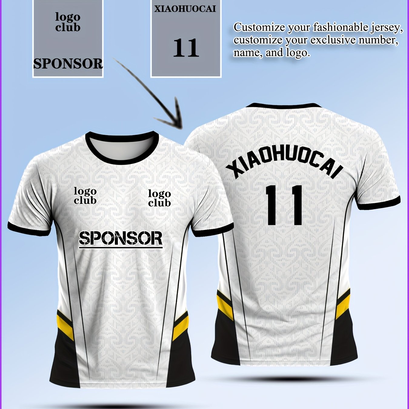 TEMU Custom Jerseys - Personalized Logos/text/photos With 3d Printing On Breathable Polyester Sports Shirts - For , Work Uniforms - Machine Washable