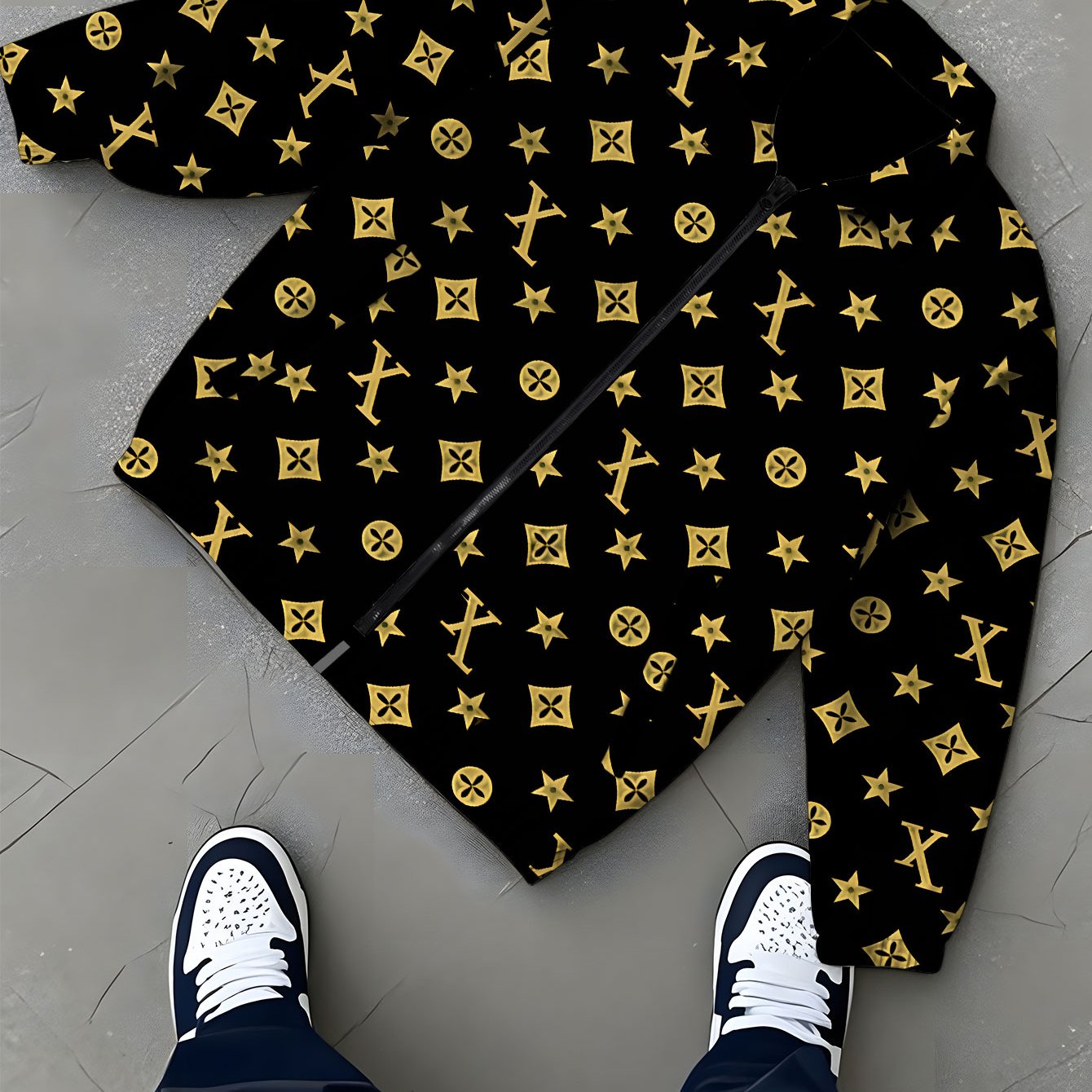 TEMU giacca da con , capospalla, giacca da da esterno di marca di tendenza, , stile con motivo e con geometrici a stella, , stile regolare versatile