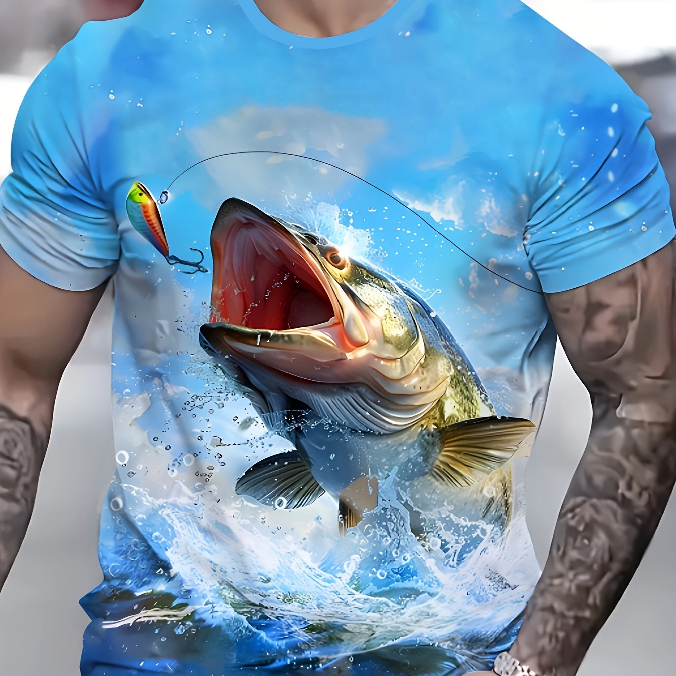 E-shop 3D Digitaldruck Herrenmode Trend Kurzarm, Vielseitig für Zuhause Outdoor geeignet