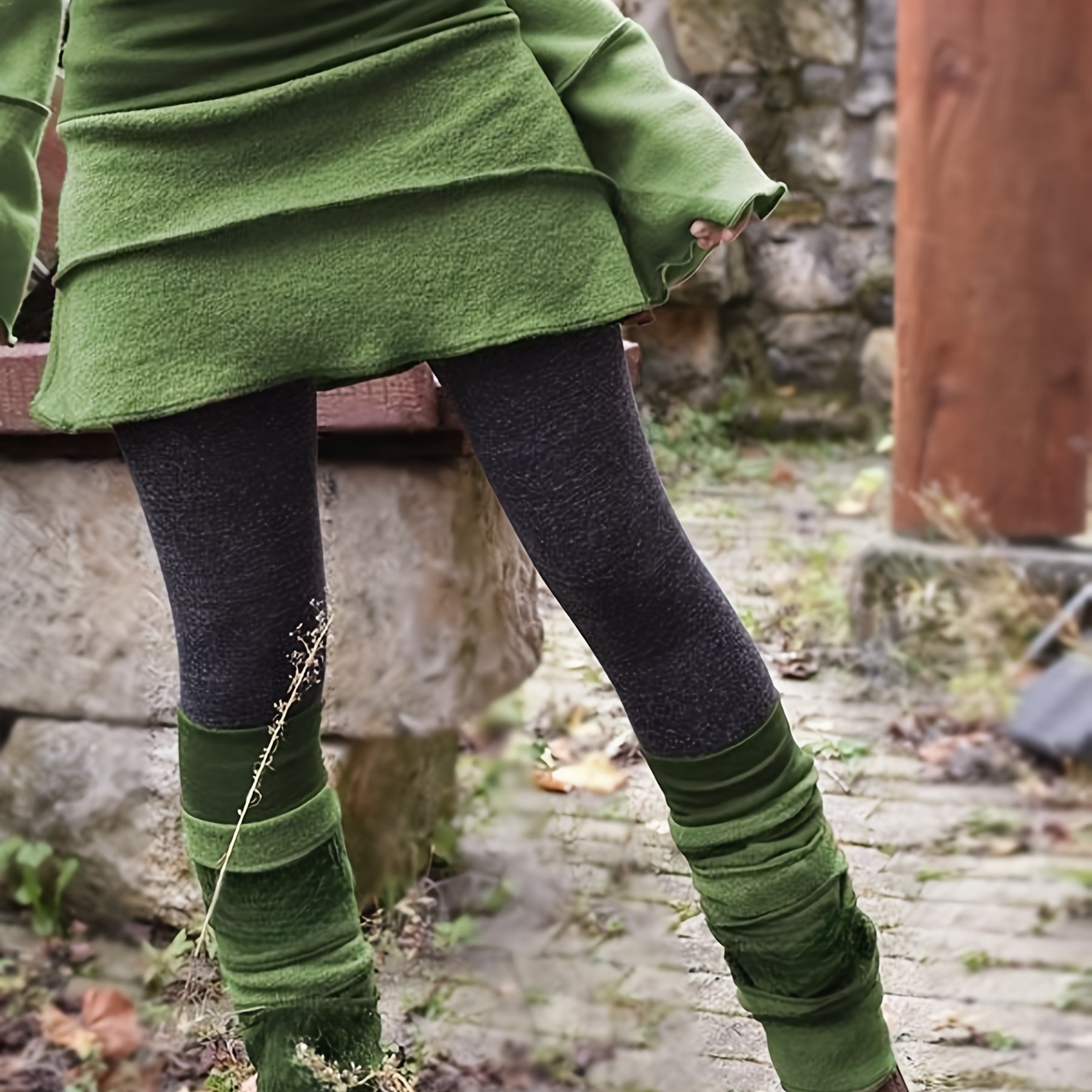 TEMU Jupe Pantalon Femme Rétro à de Couleurs - Taille Élastique Lavable en Machine, Haute Élasticité pour Printemps/Automne, Style Vintage, Détaillée