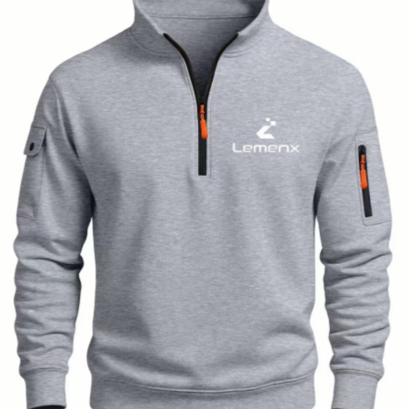 TEMU 2026 Trendy Brand Men's Stand Collar Sweatshirt, Versatile Loose Fit Oversized Long Sleeve Sweatshirt, Half-zip Slim Fit Stand Collar Sweatshirt
