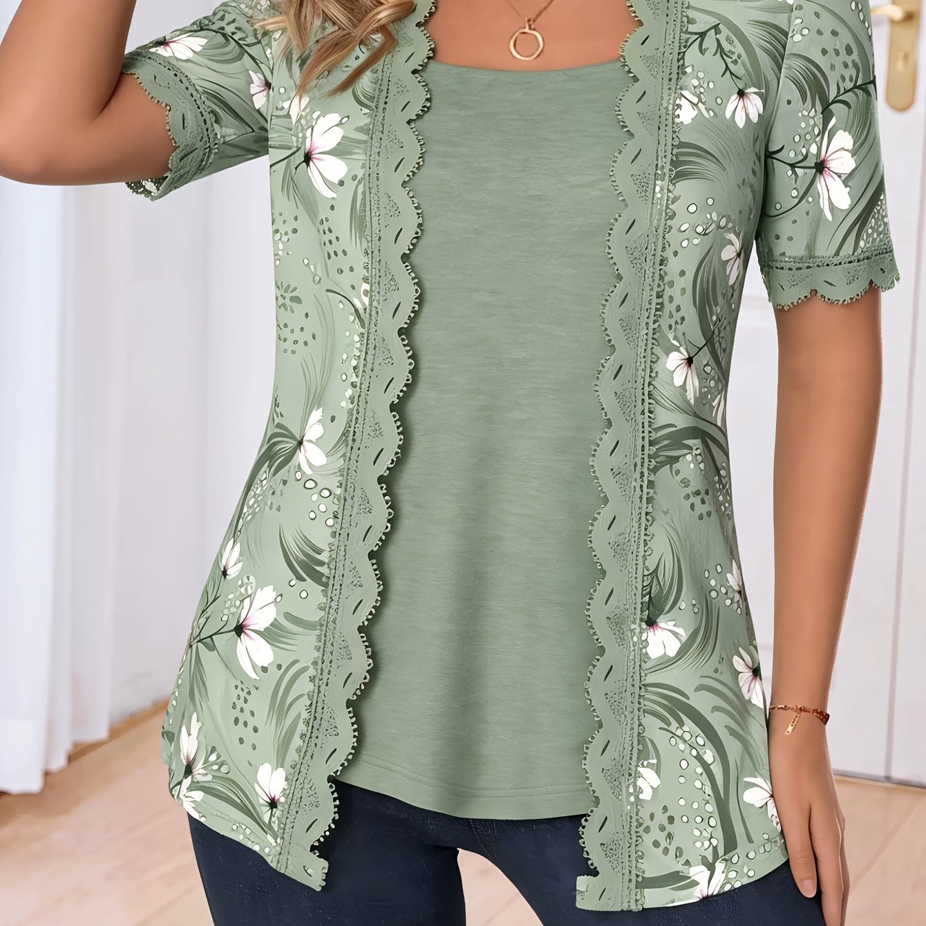 TEMU Fabric Two-piece Shirt For Daily Wear Spring Summer Autumn