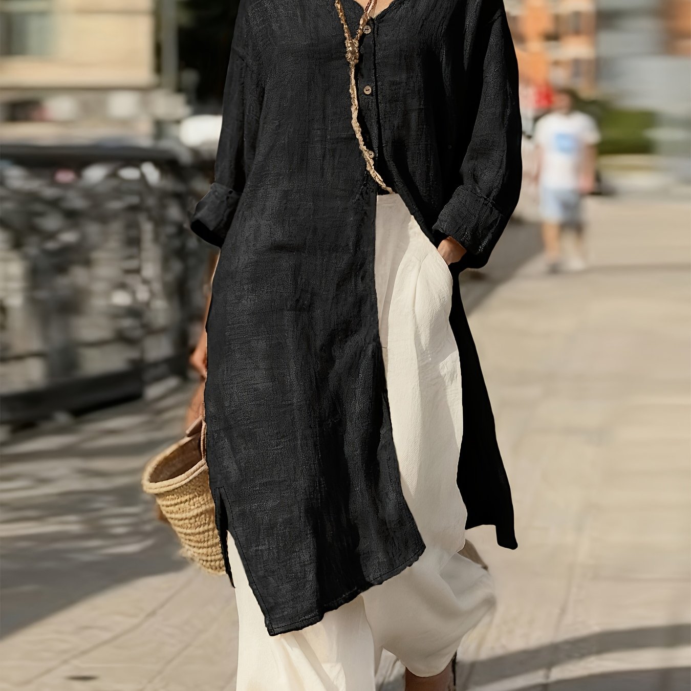 E-shop Übergröße, Lässiges Langarmshirt für Damen in Übergröße, Hemd mit hochkrempelbaren Ärmeln, Damenoberteil, Lässiges Damenhemd