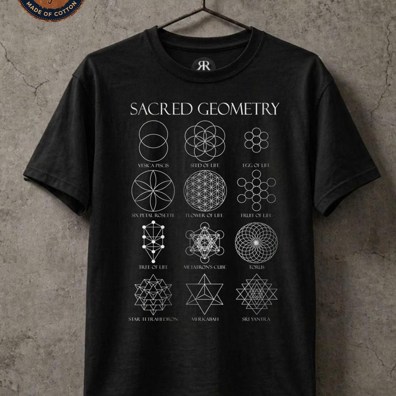 Image of Men's T-shirt Geometry ' Flower Of Life Spiritual Graphic Print T-shirt Unisex Casual Breathable Soft Streetwear Summer Everyday Wear Outdoor Daily Single Neck Wear