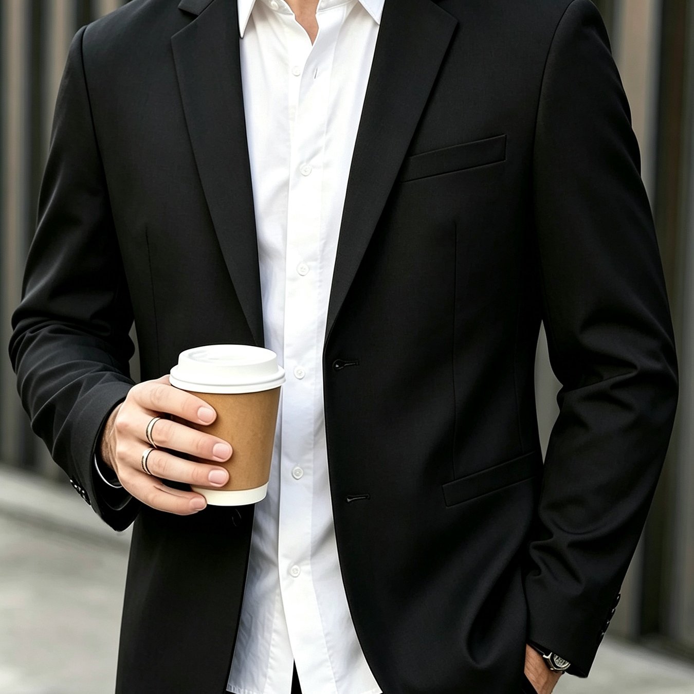 TEMU 2026 New Arrival: Mature And Stable Men's European/ Casual Lapel Solid Color Versatile Suit Jacket Top, Suitable For Office, Dates, And Daily