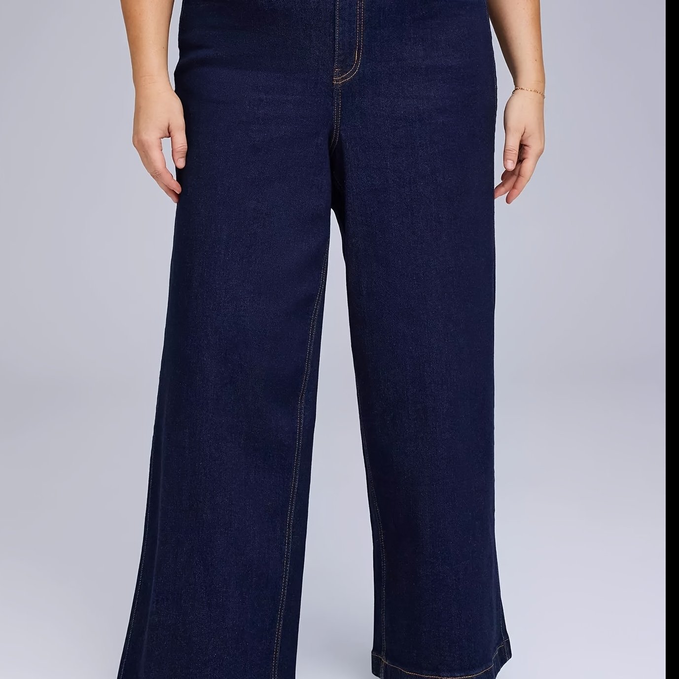 Image of 2026 New Plus Size Women's Stretch Jeans, Casual Fashion Versatile Jeans For Plus Size Ladies, Simple , Perfect For Daily , Washed Durable Fabric, Suitable For