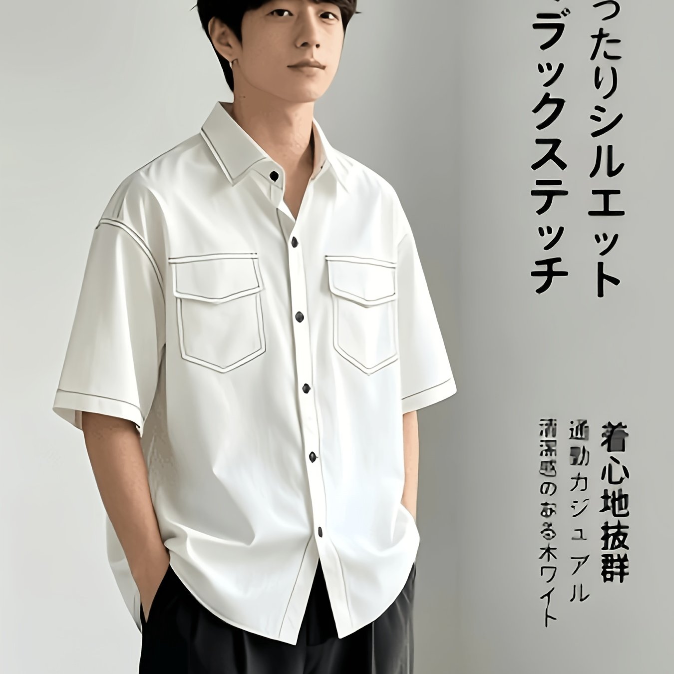 TEMU 男女兼用 和風レトロ半袖シャツ 夏用メンズクボタンアップシャツ オール対応 生地 ビジネスカジュアス オフィス・アウトドア活動に最適 お手入れ簡単 手洗い対応