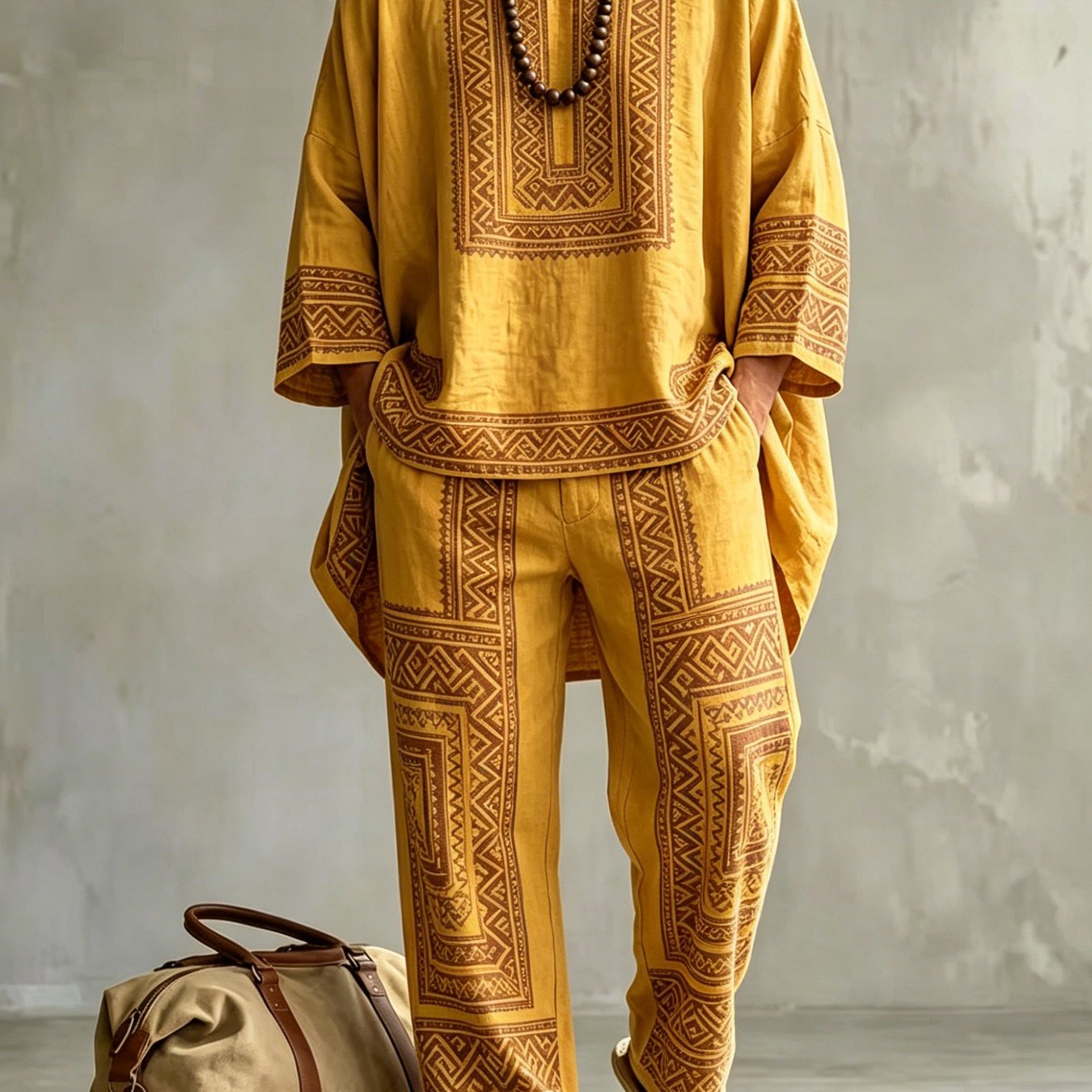Fashionable Spring And Summer 's Lazy Casual Two-piece Set, Flat Outfit, Loose-, Straight-leg Pants For Daily, Street, And Travel Wear