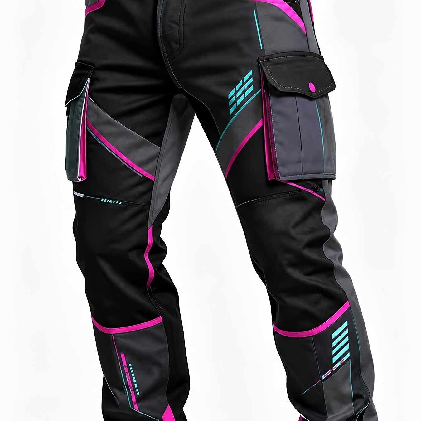 Image of Men's Beltless Mid-rise Work Pants With Double Pockets - Machine Washable Twill Trousers Suitable For Urban Streetwear,, & Daily Wear, Regular Loop-free Workwear (no Belt Required)