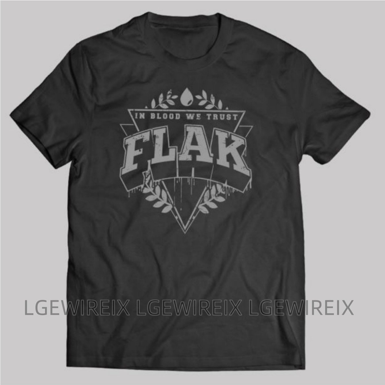 Men's Flak In Blood Graphic T-shirt - Black Retro Print Short Sleeve Tee With Non- Fabric, Regular Fit Casual Shirt For Casual Attire, Machine Washable & (edgy Statement Tee)
