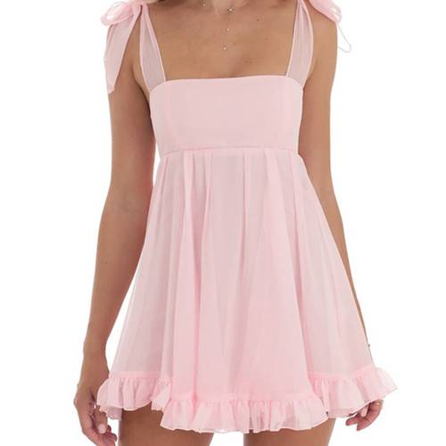 spaghetti strap floral mini dress for womens y2k casual ruched backless swing sundress