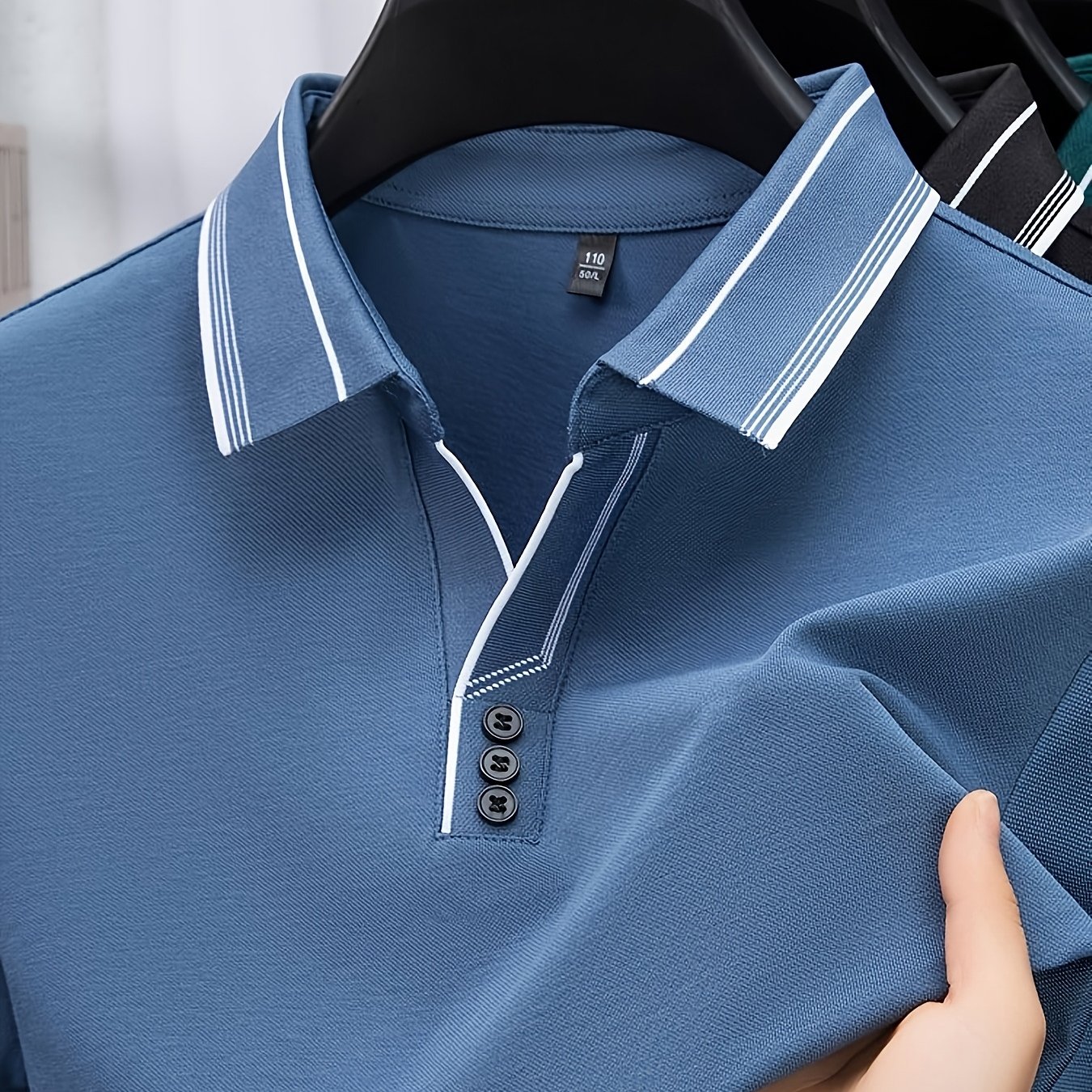 Image of New Summer Men's Short Sleeve Cotton T-shirt, Middle-aged Jacquard Scissor Collar Shirt, Half-sleeve Tee For Men