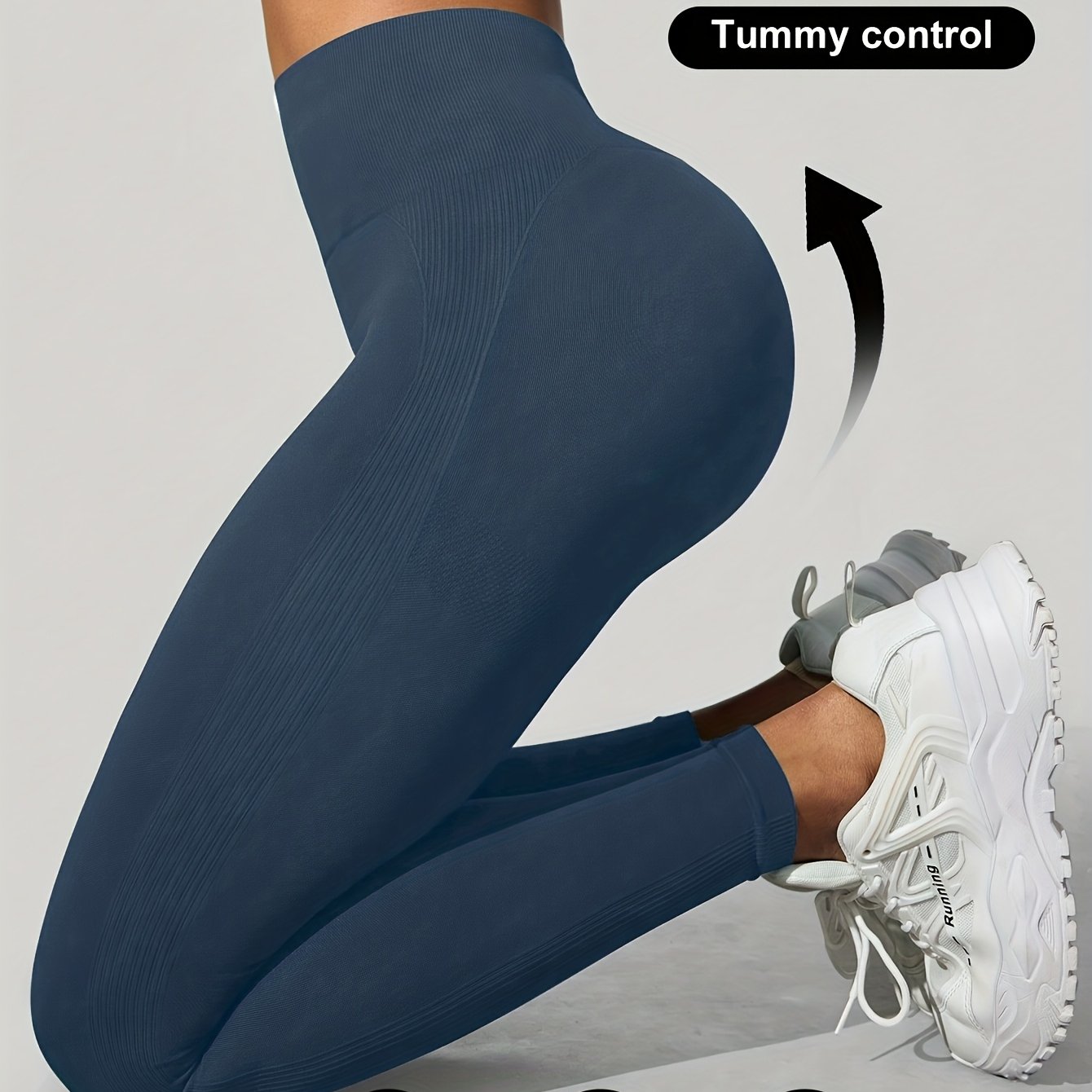 Image of High Stretch Casual Jeggings | Elastic Waist, Solid Color, Long Length, Suitable For And