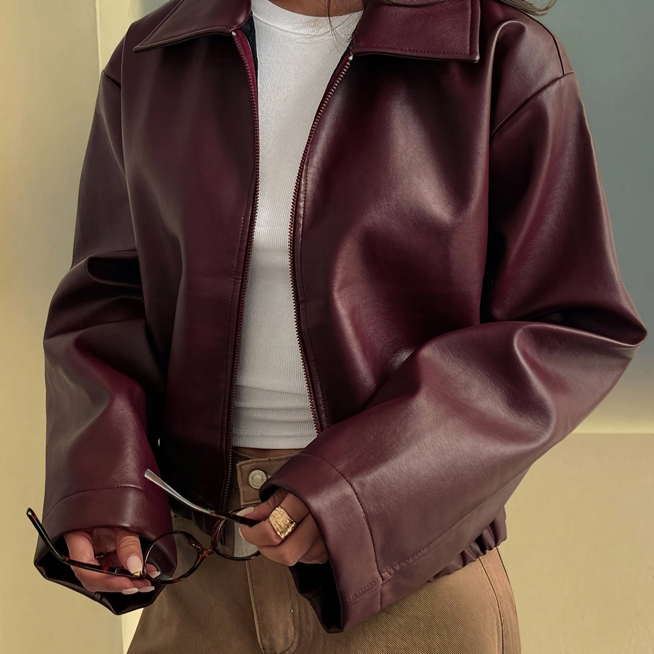 TEMU Elegant Special Women's Lapel Long Sleeve Jacket Short Loose Coat Suitable For Daily Commute, Casual Shopping, Light Gatherings, Dates, And