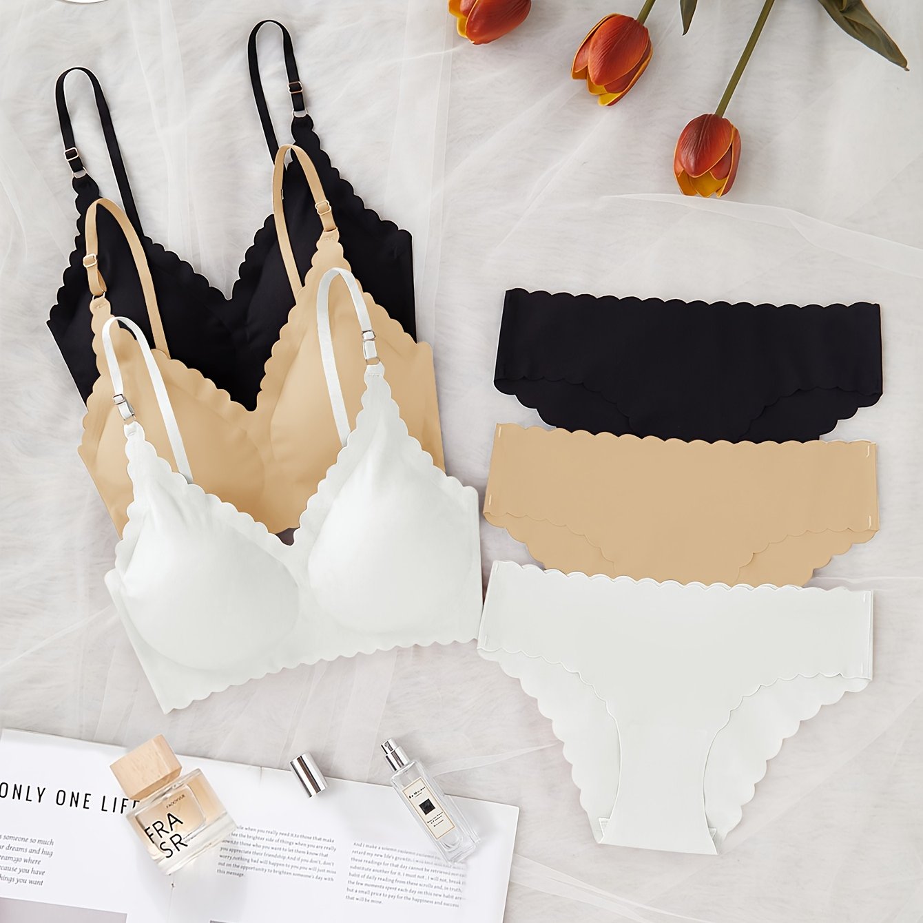 E-shop 3-teiliges bequemes nahtloses Damen-Unterwäsche-Set