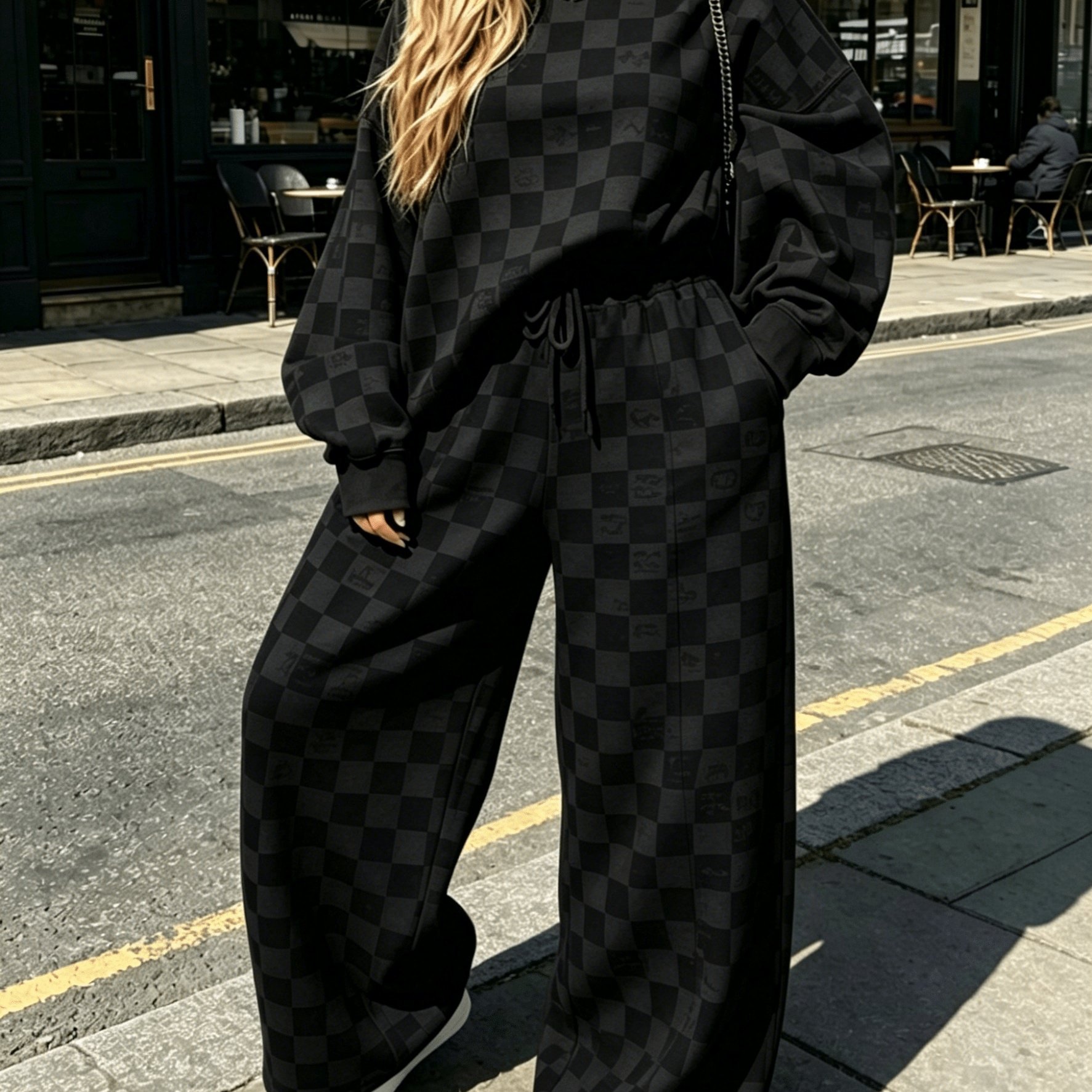 2026 New Plus Size Casual Outfit For Women: Round Neck Loose Sweatshirt High Waist Wide Leg Sweatpants Two-piece Set. Relaxed Style Versatile Sports Suit. Comfortable And For Daily Commuting