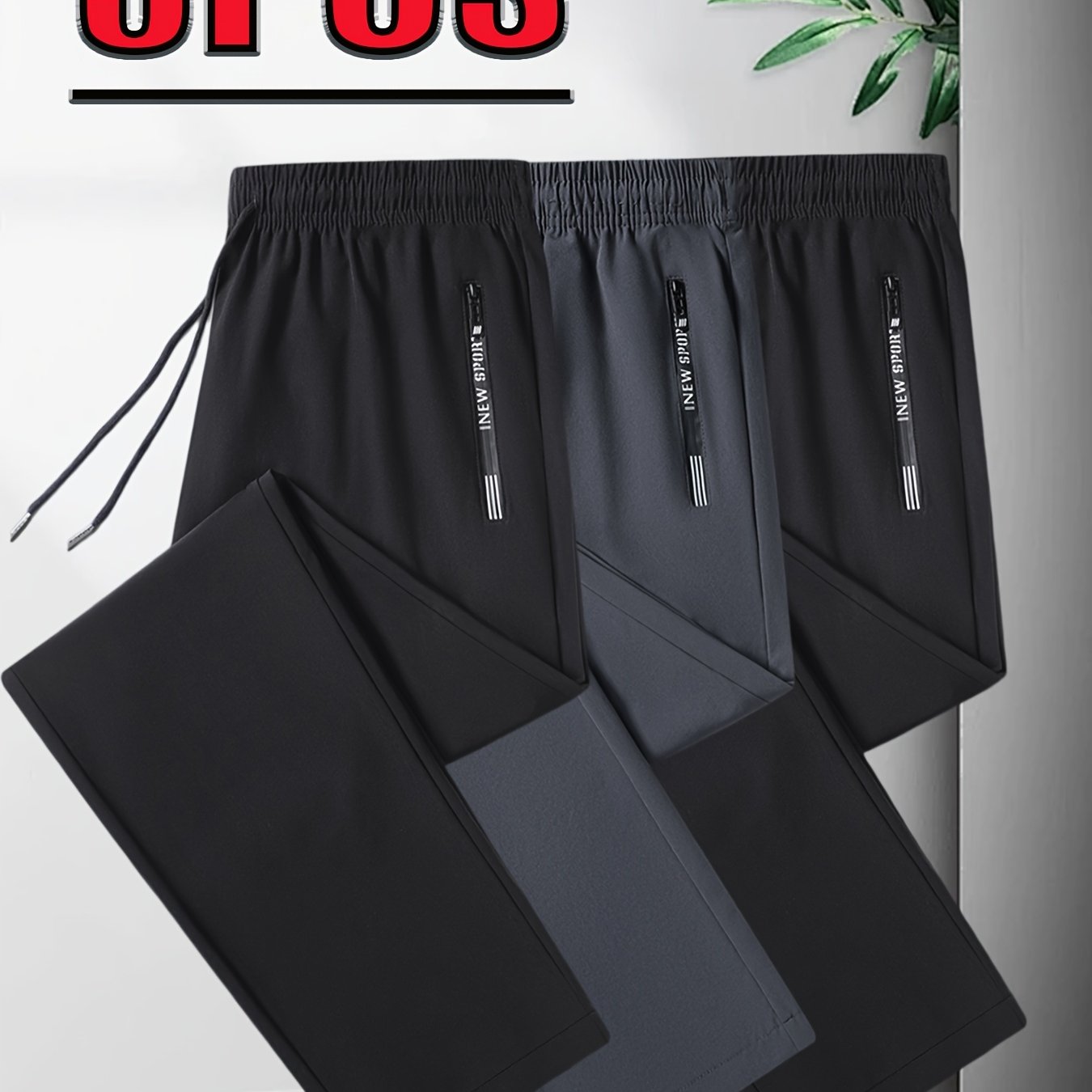 TEMU Pantaloni da qualit� | Set da 3 pezzi di pantaloni da ed elasticizzati, pantaloni della tuta casual da , essenziali per sport e , per palestra