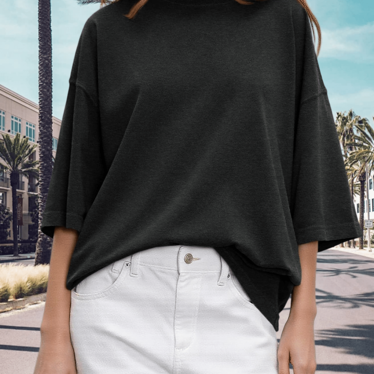 Casual Summer Tunic Tops For Women With A Loose, Oversized Fit And Half Sleeves