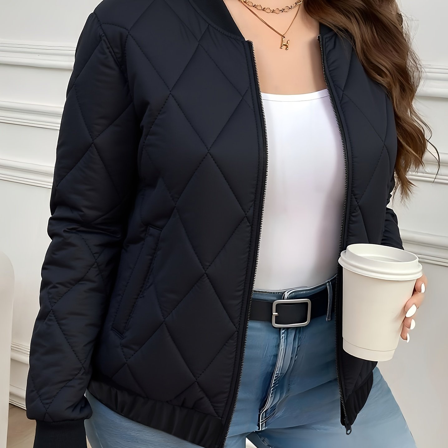 E-shop 1 Stück Damen Schwarze Jacke Mantel - Herbst Winter Ausflug Outfit Jacke - Kurzarm Langarm Offene Front Cardigan - Lässige Elegante