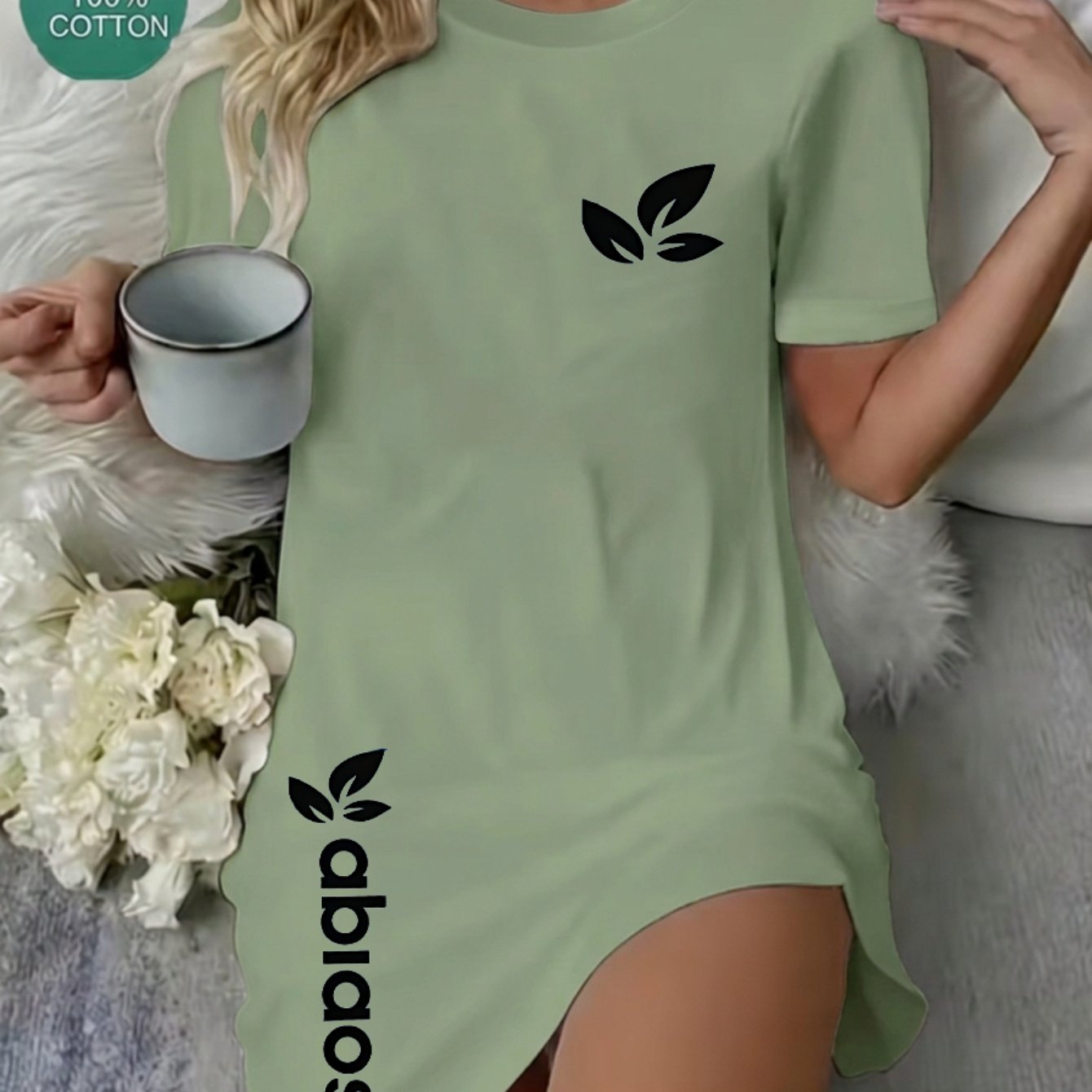 Spring And Summer Plus Size Women's Letter Print Sweat-absorbent And Breathable High-quality Fabric New